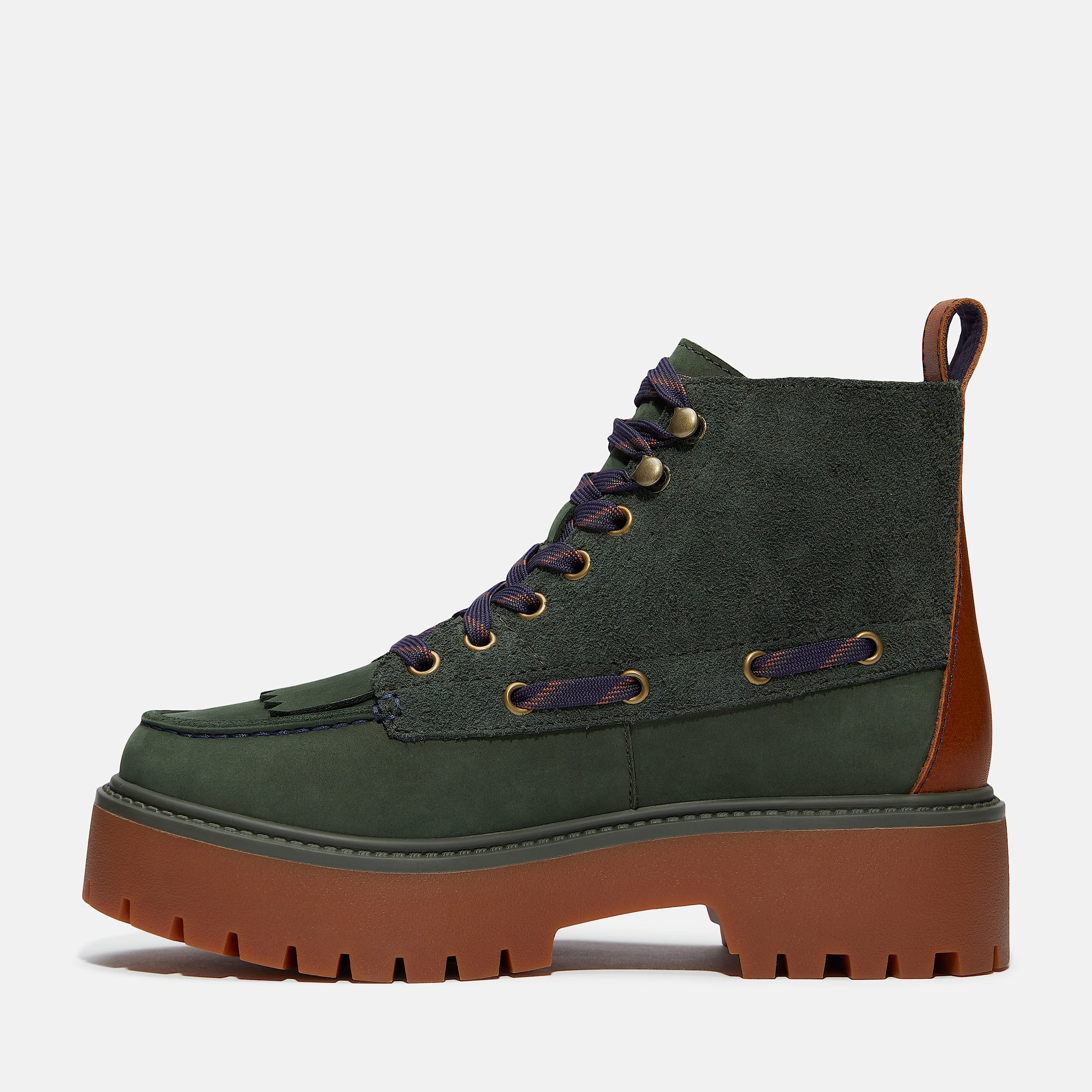 Womens Stone Street Platform Kiltie Boot TBL Dark Green NubuckDark Green ALT6