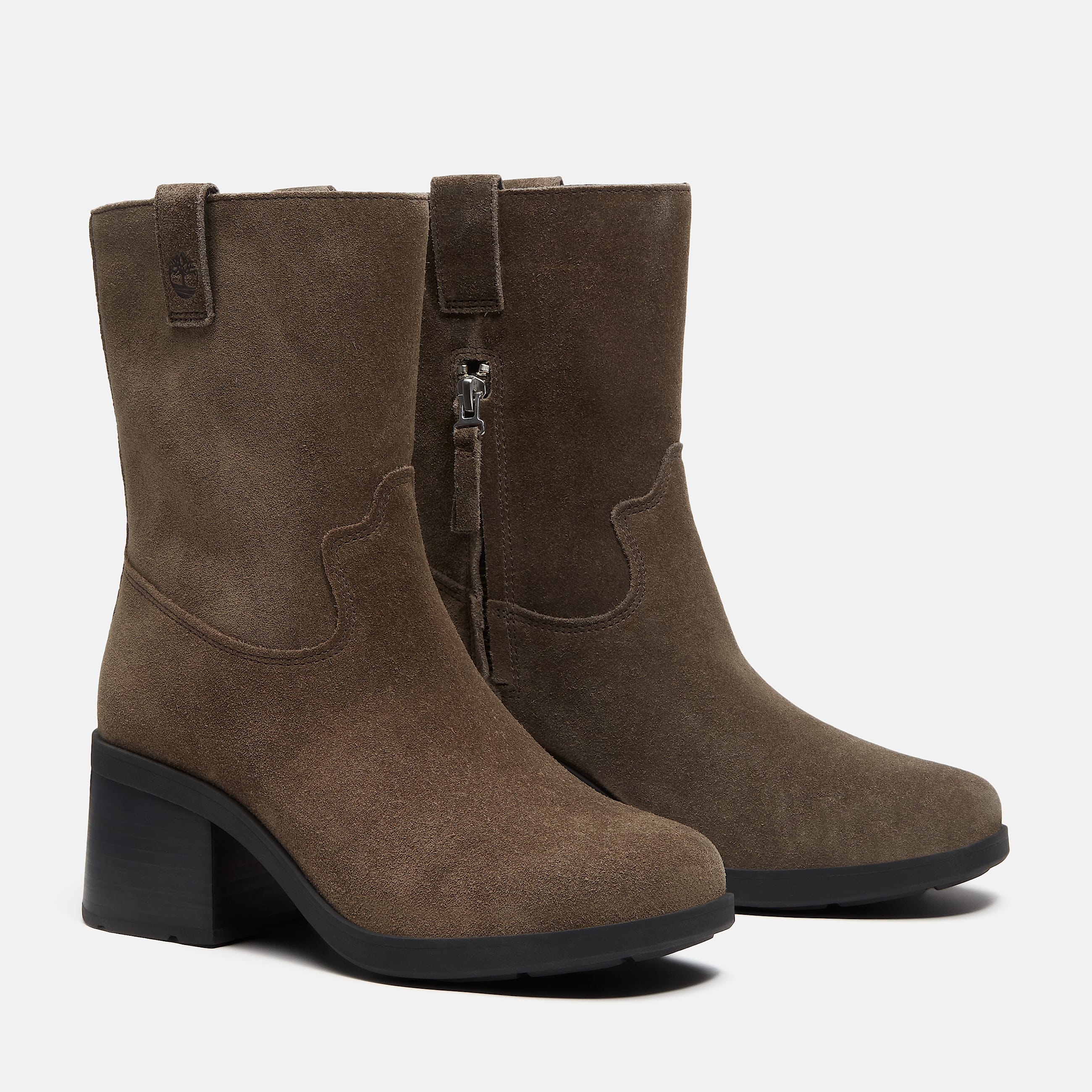 Botas Bellevaux con cierre lateral para Mujer TBL Gamuza marrn oscuro ALT4