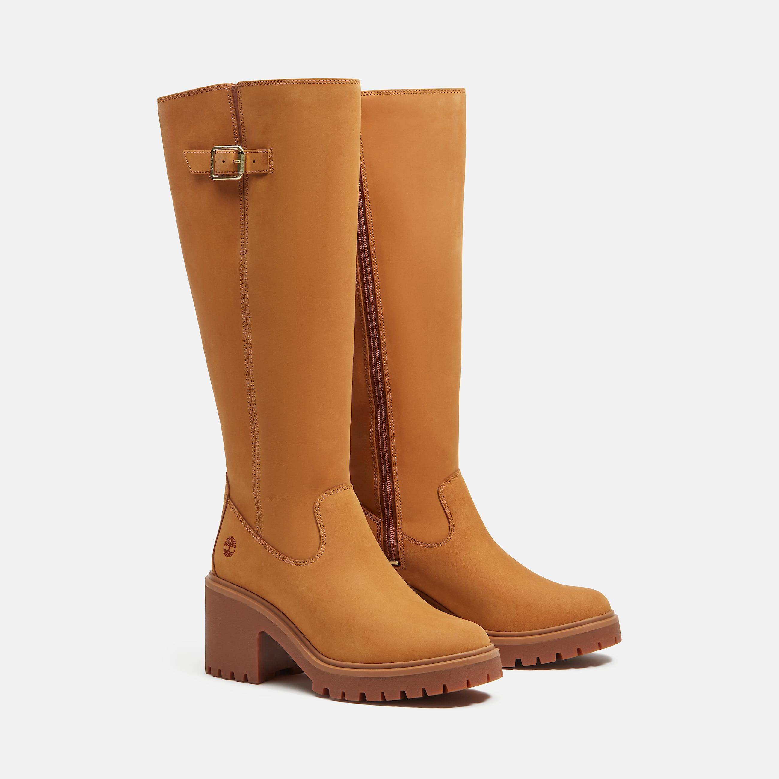 Botas altas con cierre lateral Stone Heights para Mujer TBL Nobuck color trigo ALT4
