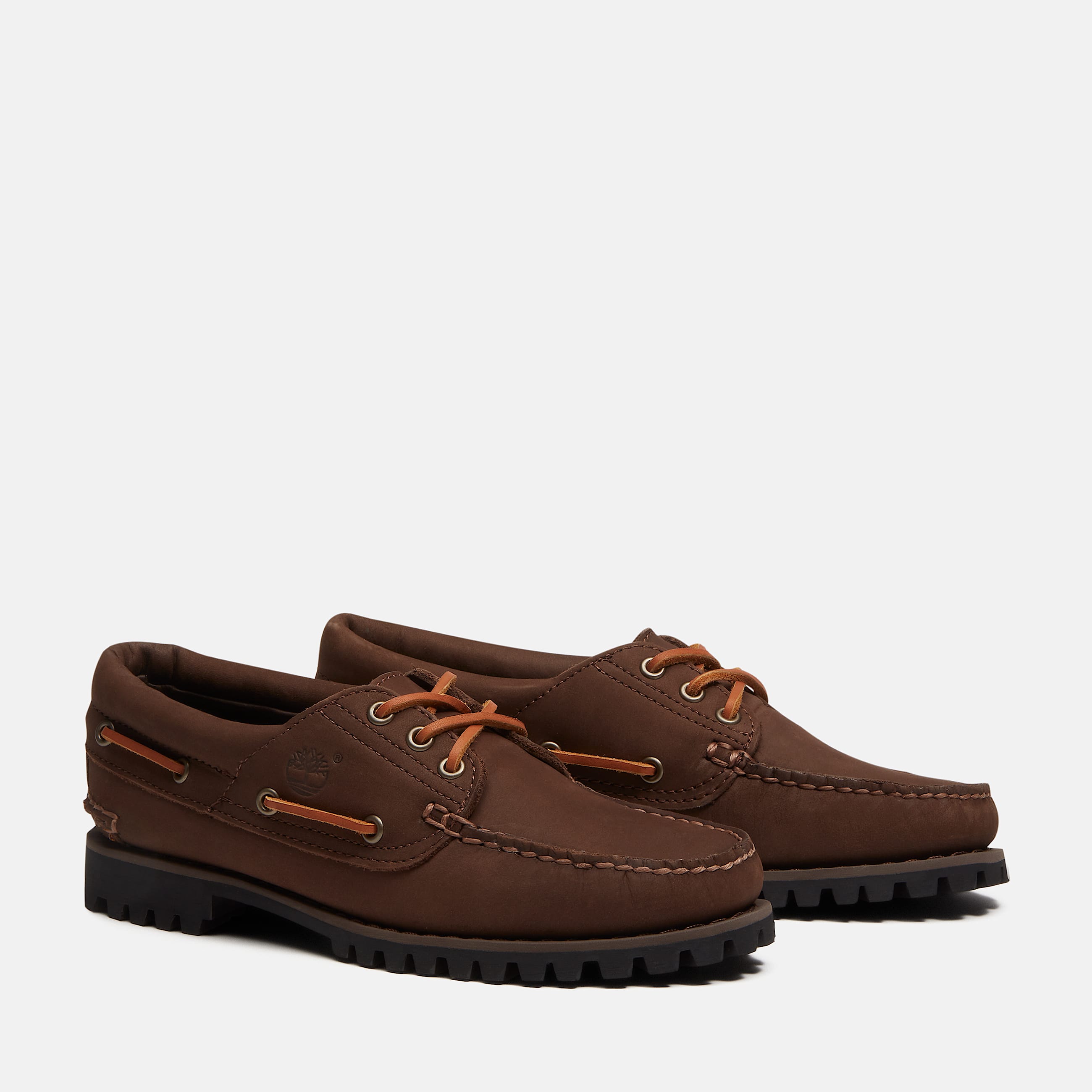 Womens Timberland Authentic 3Eye Boat Shoe TBL Dark Brown Nubuck ALT4