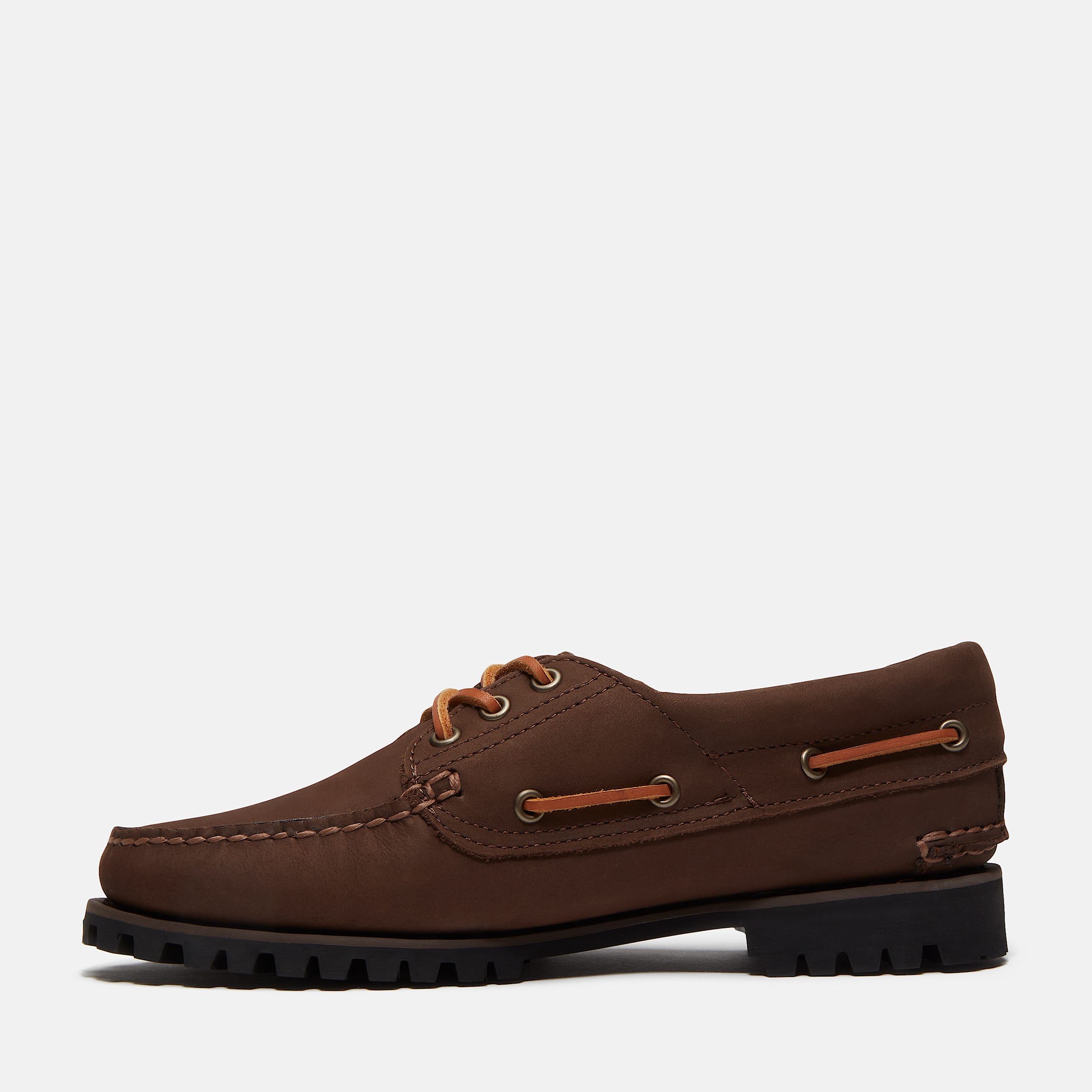 Womens Timberland Authentic 3Eye Boat Shoe TBL Dark Brown Nubuck ALT6