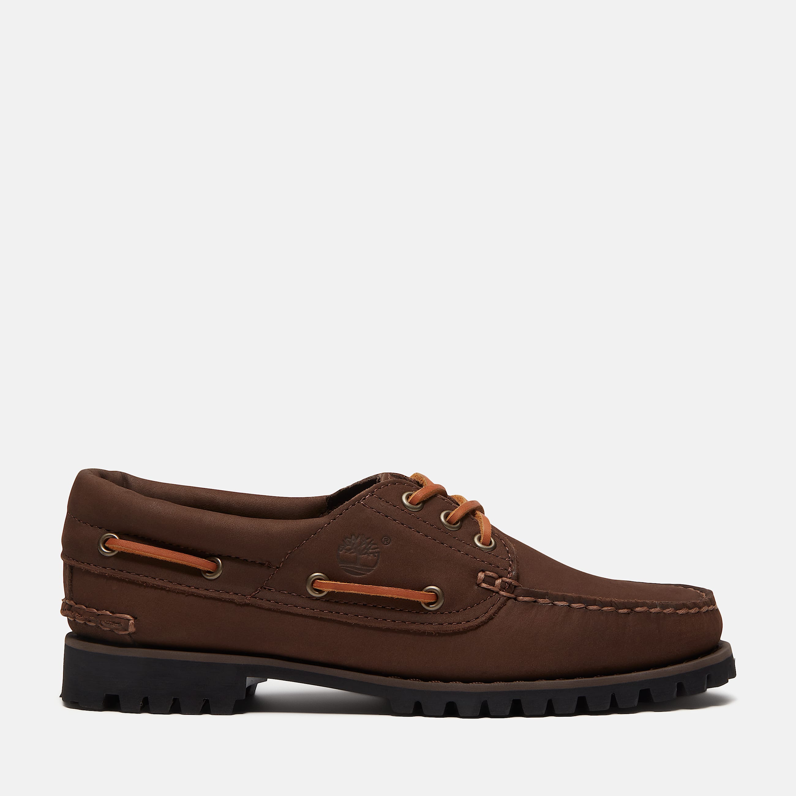 Womens Timberland Authentic 3Eye Boat Shoe TBL Dark Brown Nubuck HERO