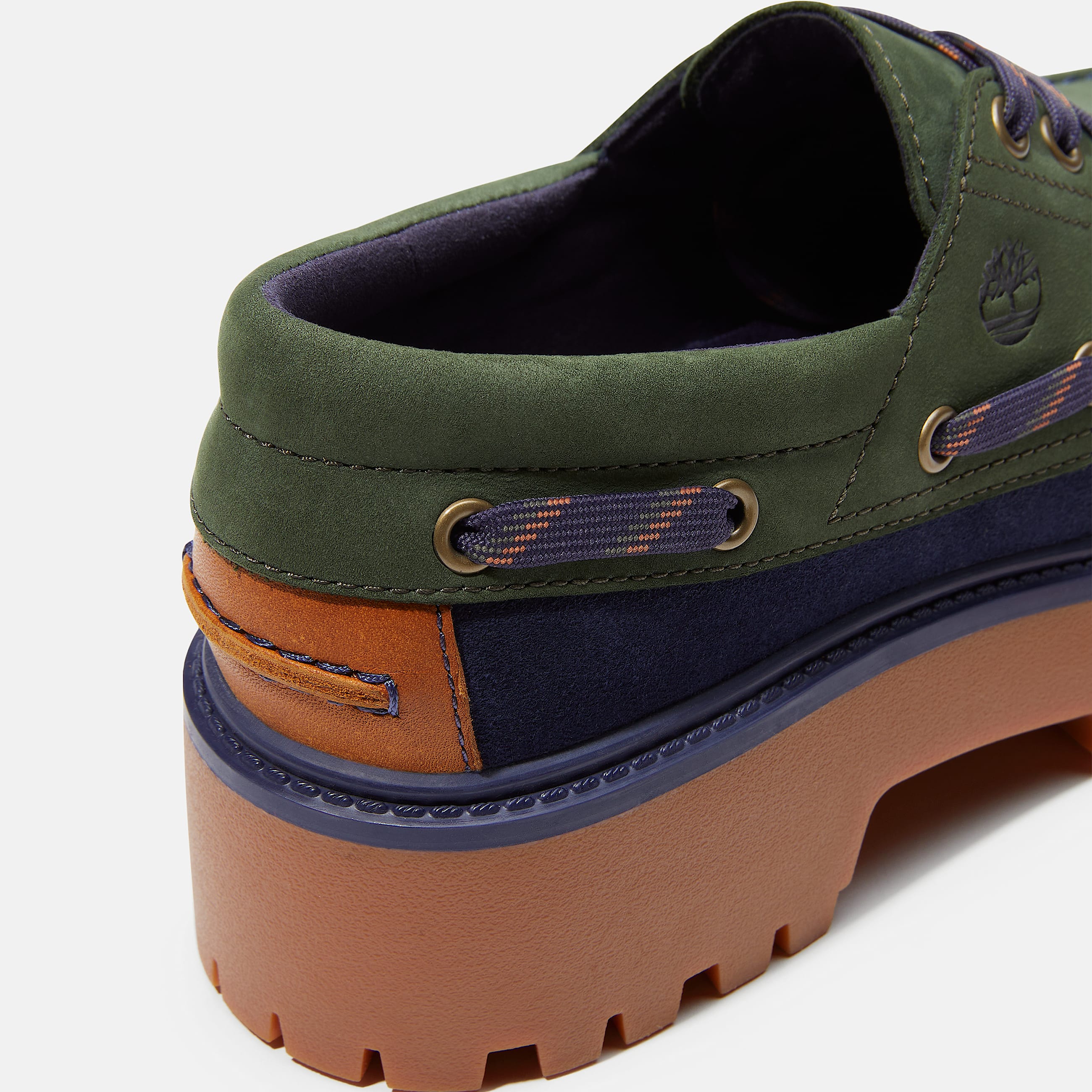 Womens Stone Street Platform Boat Shoe TBL Dark Green NubuckDark Blue ALT7