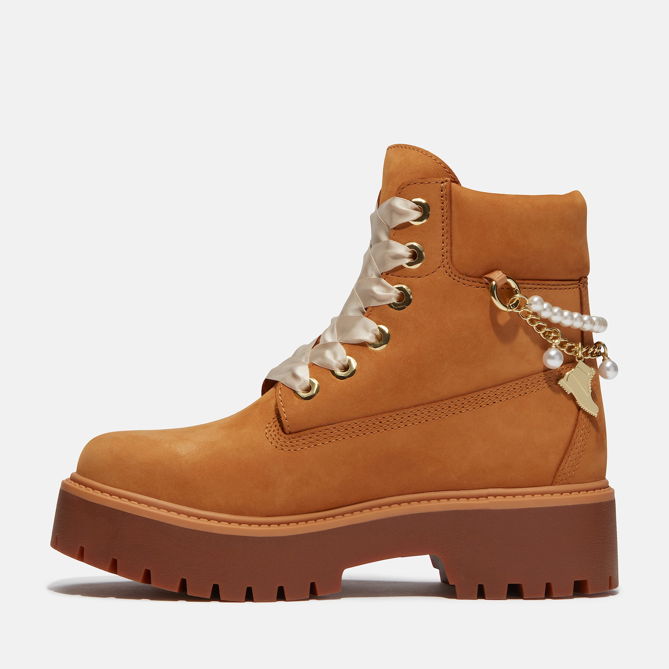 Womens Stone Street Platform 6Inch Waterproof Boot TBL Wheat Nubuck With Charms ALT6