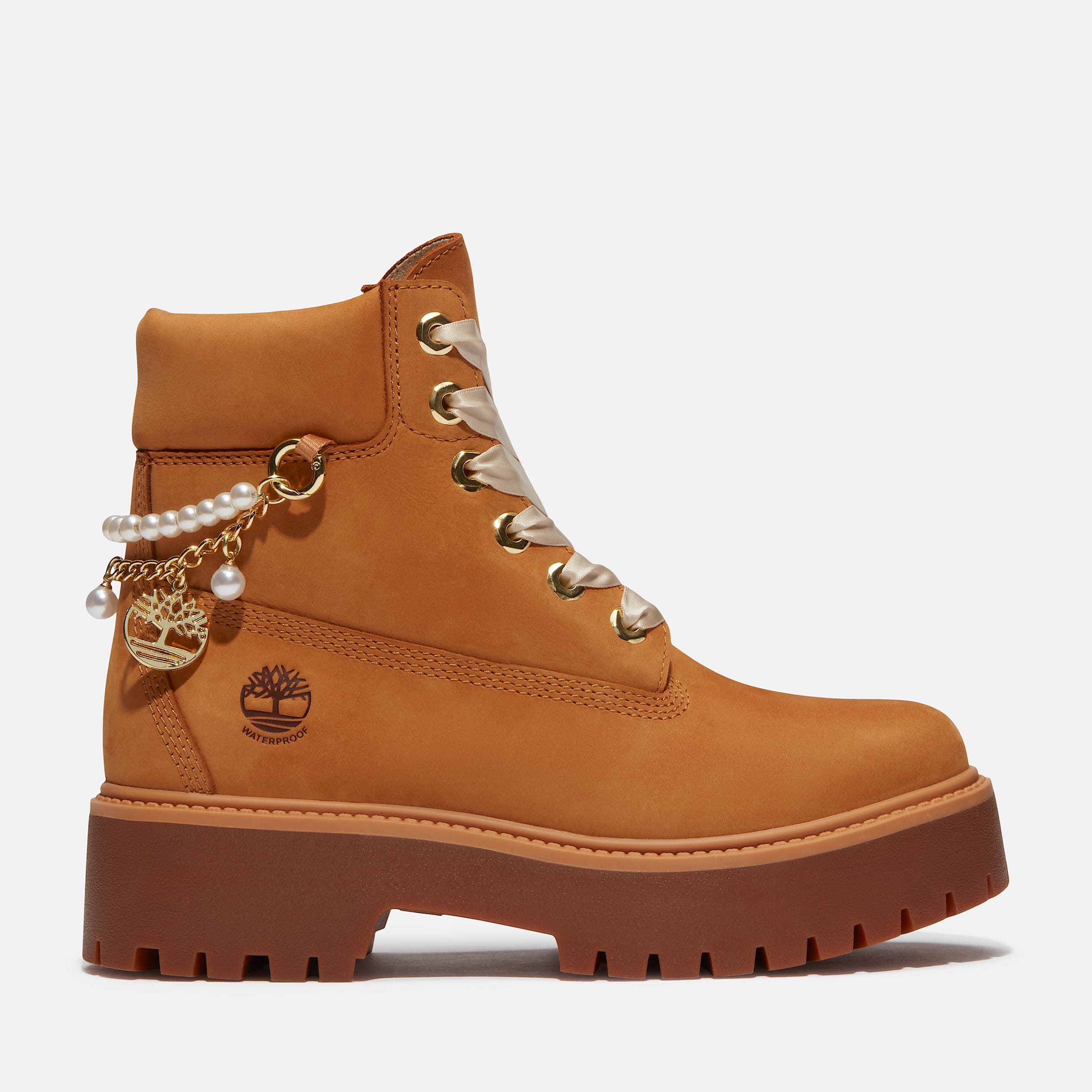 Womens Stone Street Platform 6Inch Waterproof Boot TBL Wheat Nubuck With Charms HERO