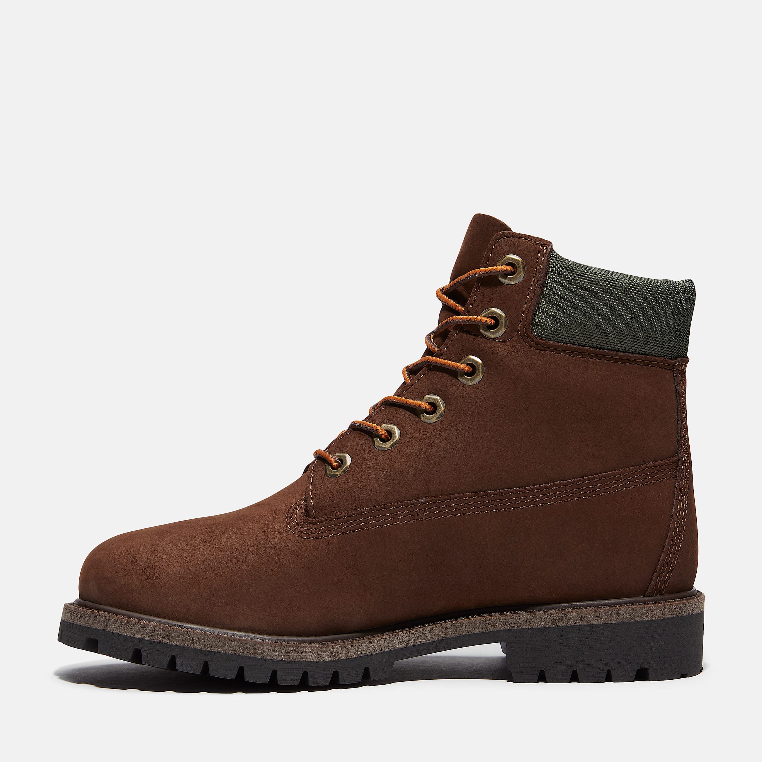 Junior Timberland Premium 6Inch Waterproof Boot TBL Dark Brown NubuckGold ALT6