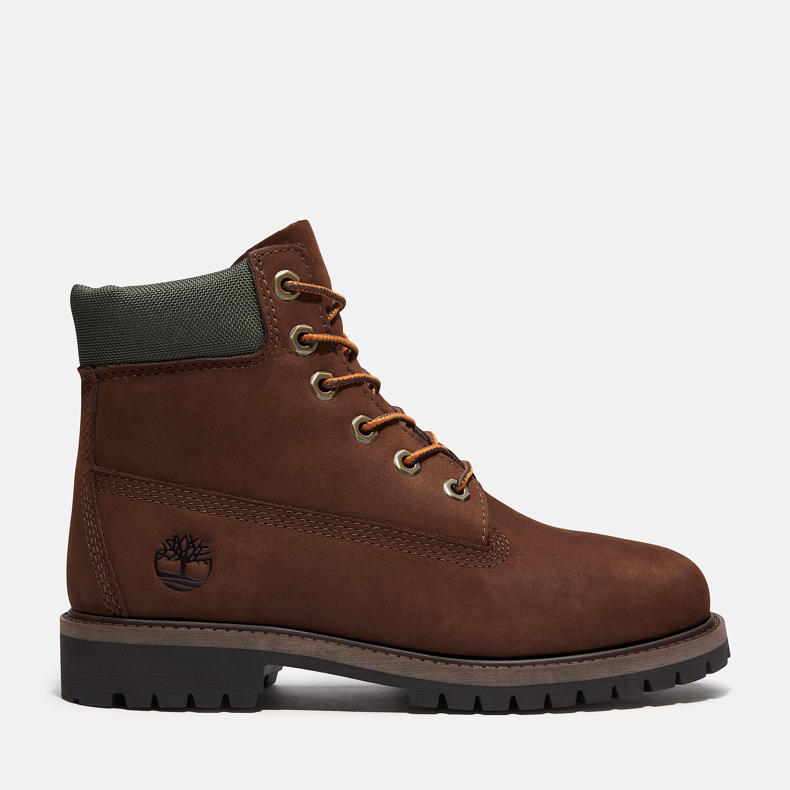 Junior Timberland Premium 6Inch Waterproof Boot TBL Dark Brown NubuckGold HERO