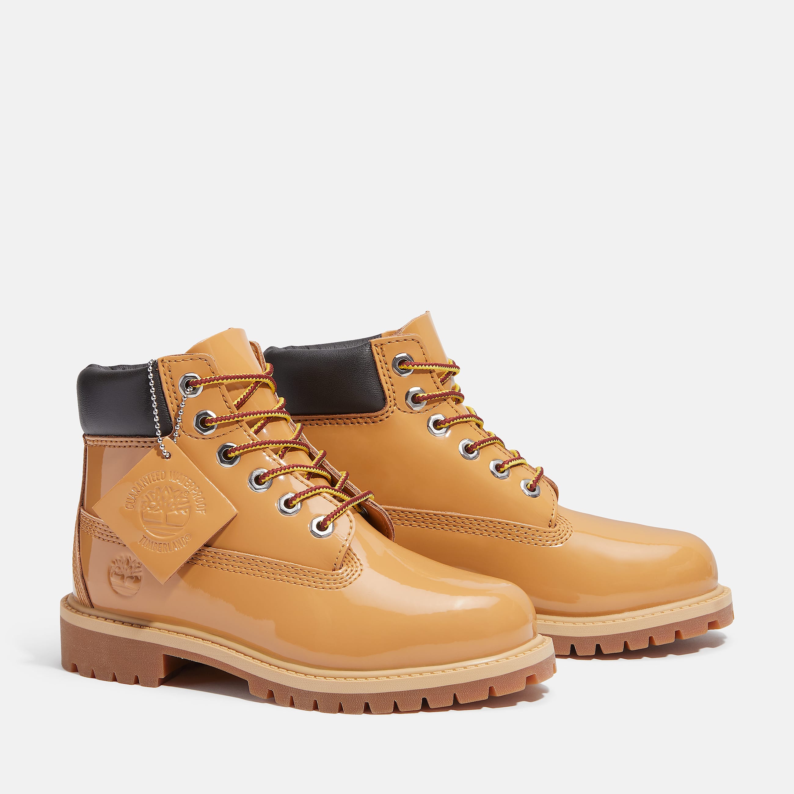 Youth Timberland Premium 6Inch Waterproof Boot TBL Wheat Patent leather ALT4