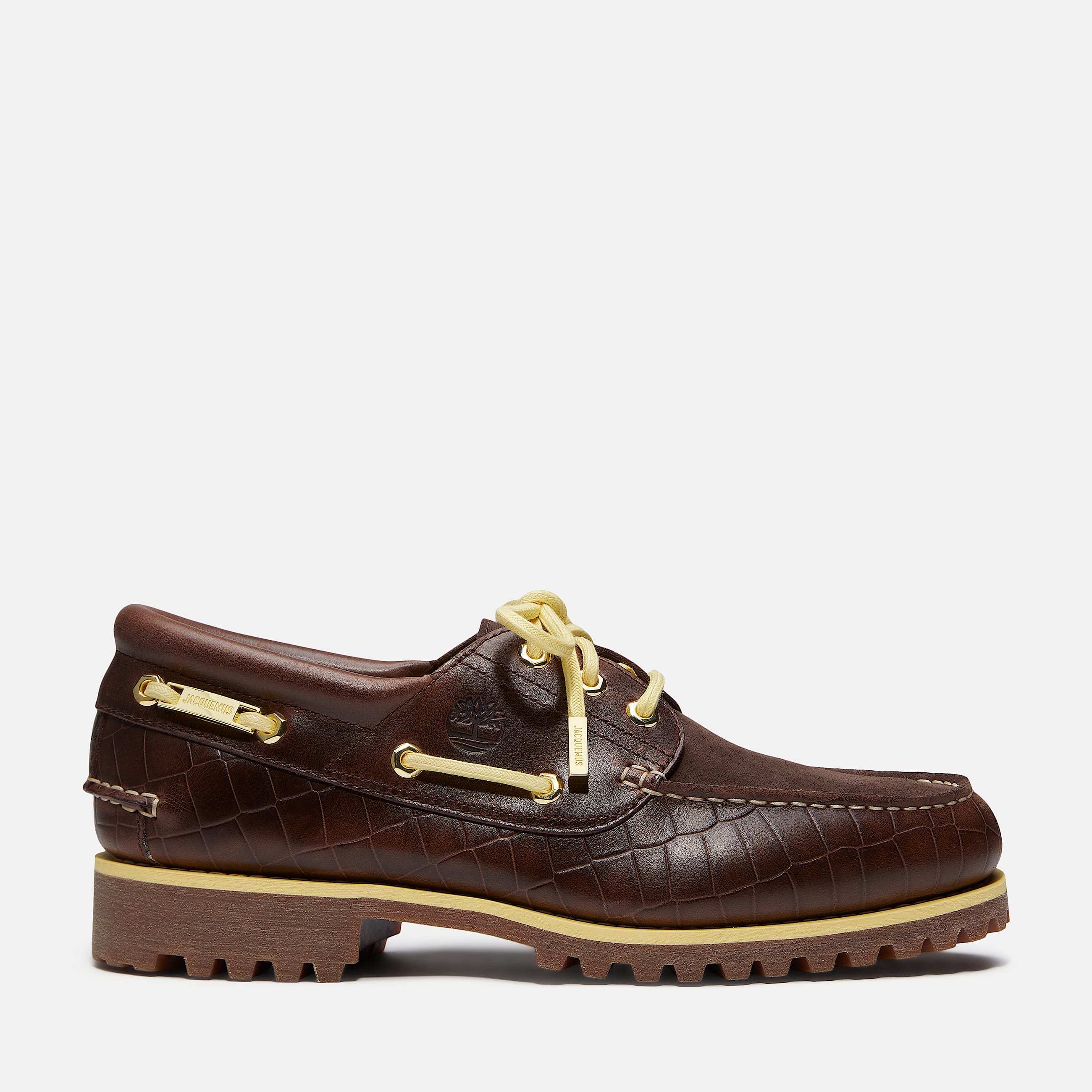 Timberland x Jacquemus Authentic Boat Shoe TBL Dark Brown Croc Embossed HERO