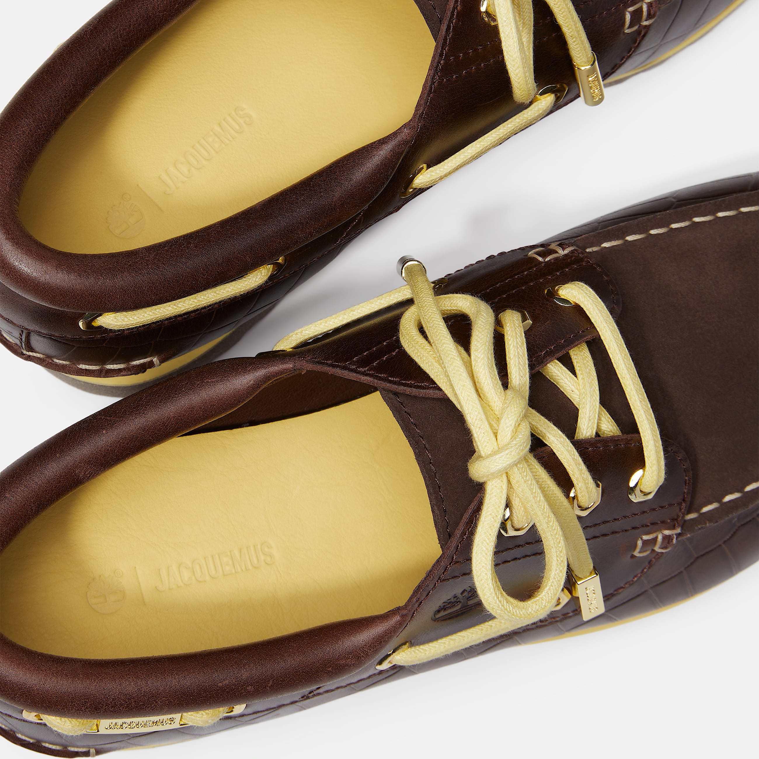 Timberland x Jacquemus Authentic Boat Shoe TBL Dark Brown Croc Embossed ALT8