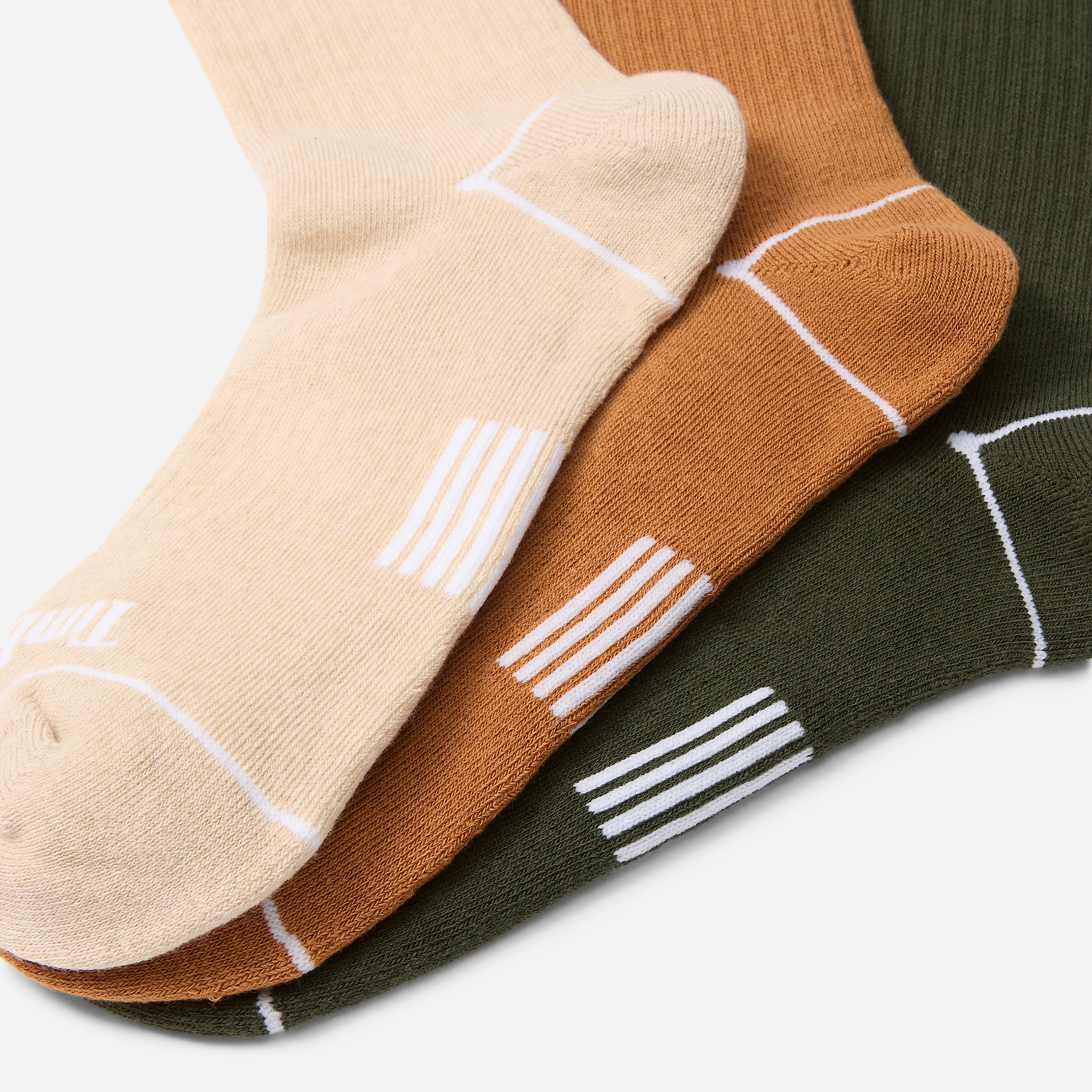 Bowden 3Pack Full Cushion Crew Sock TBL Wheat ALT1