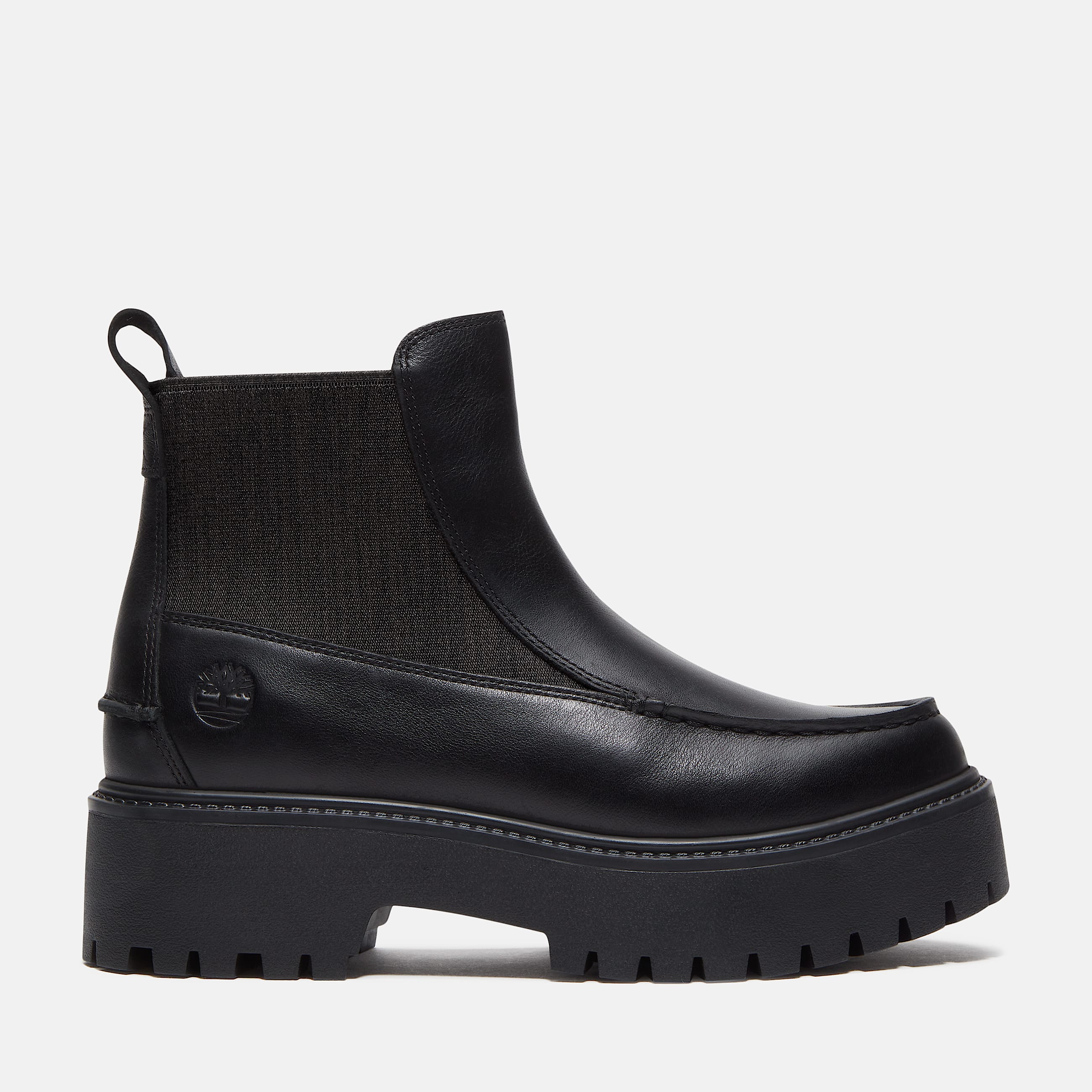 Botas Chelsea con plataforma Stone Street para Mujer TBL Piel de grano entero negro HERO