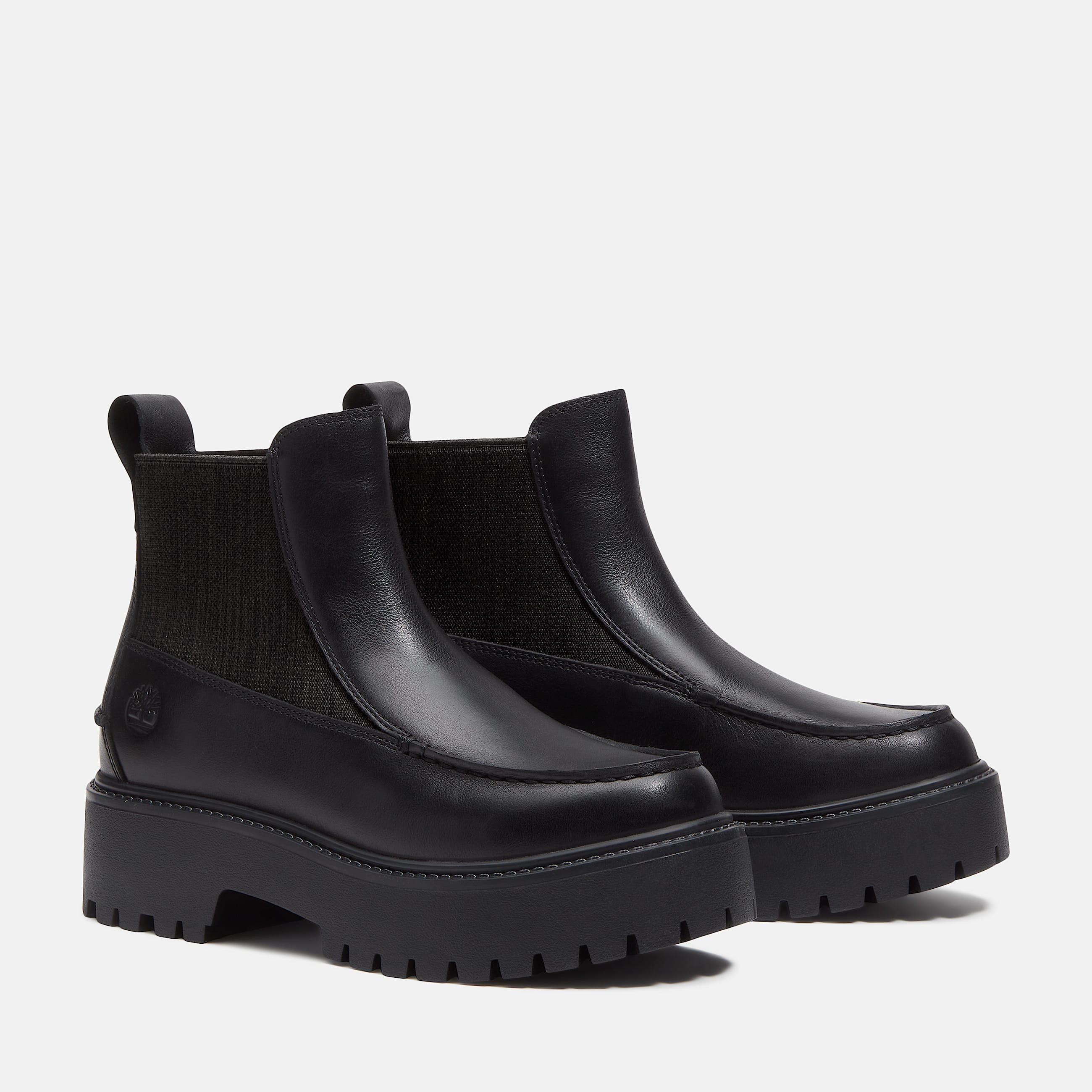 Botas Chelsea con plataforma Stone Street para Mujer TBL Piel de grano entero negro ALT4