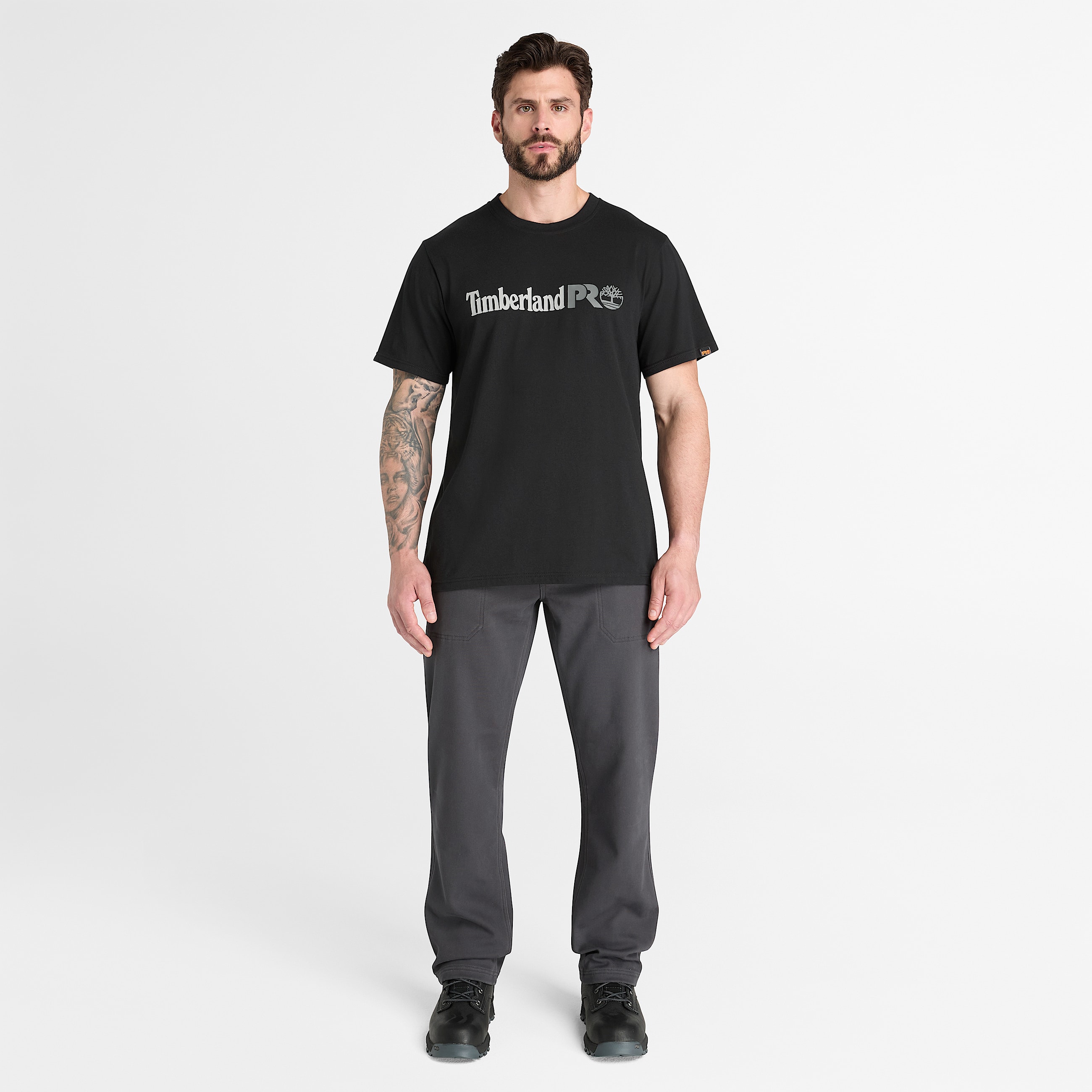 Mens Timberland PRO Logo ShortSleeve TShirt TBL Jet Black ALT2
