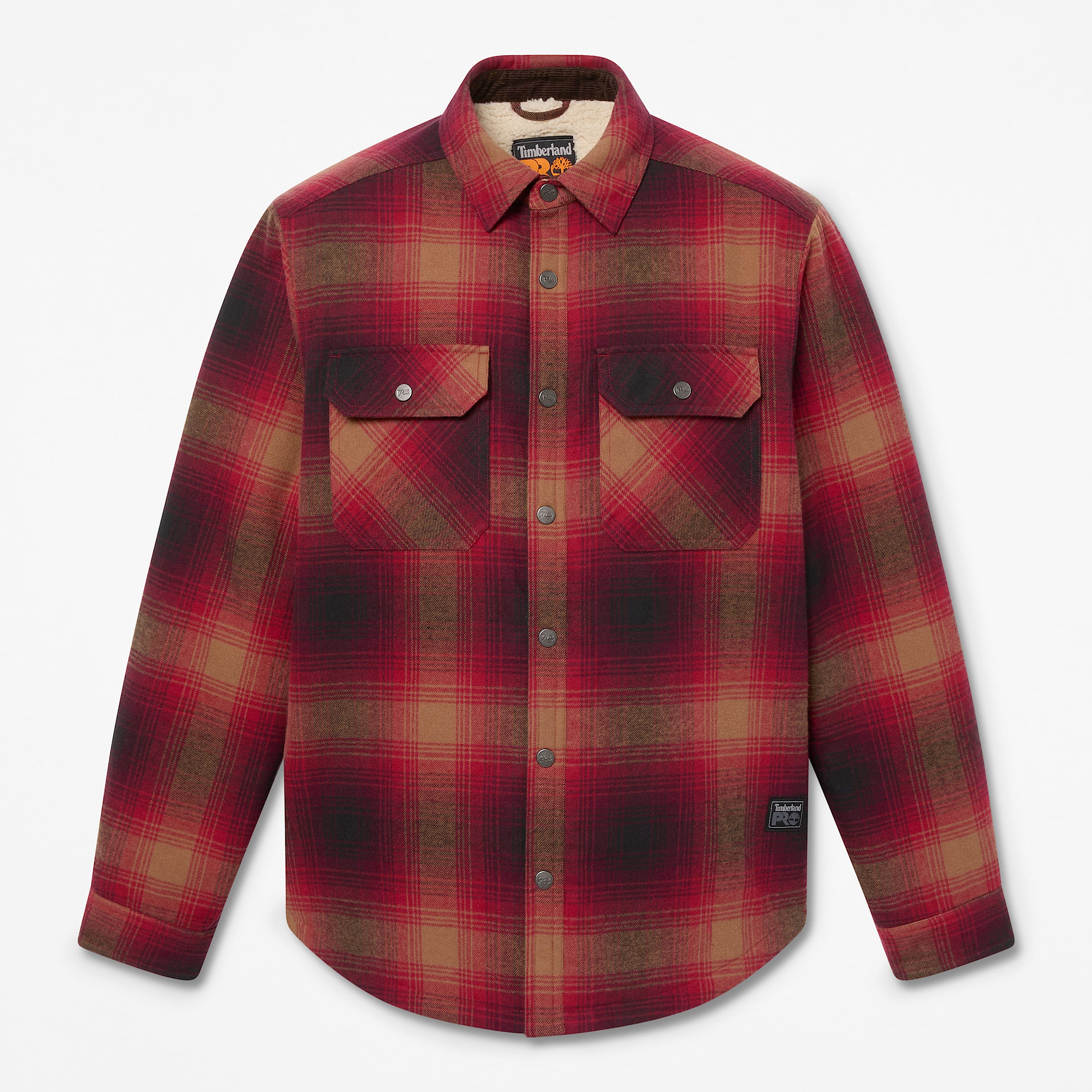 Mens Timberland PRO FleeceLined Yukon Flannel Shirt Jacket TBL Burgundy HERO