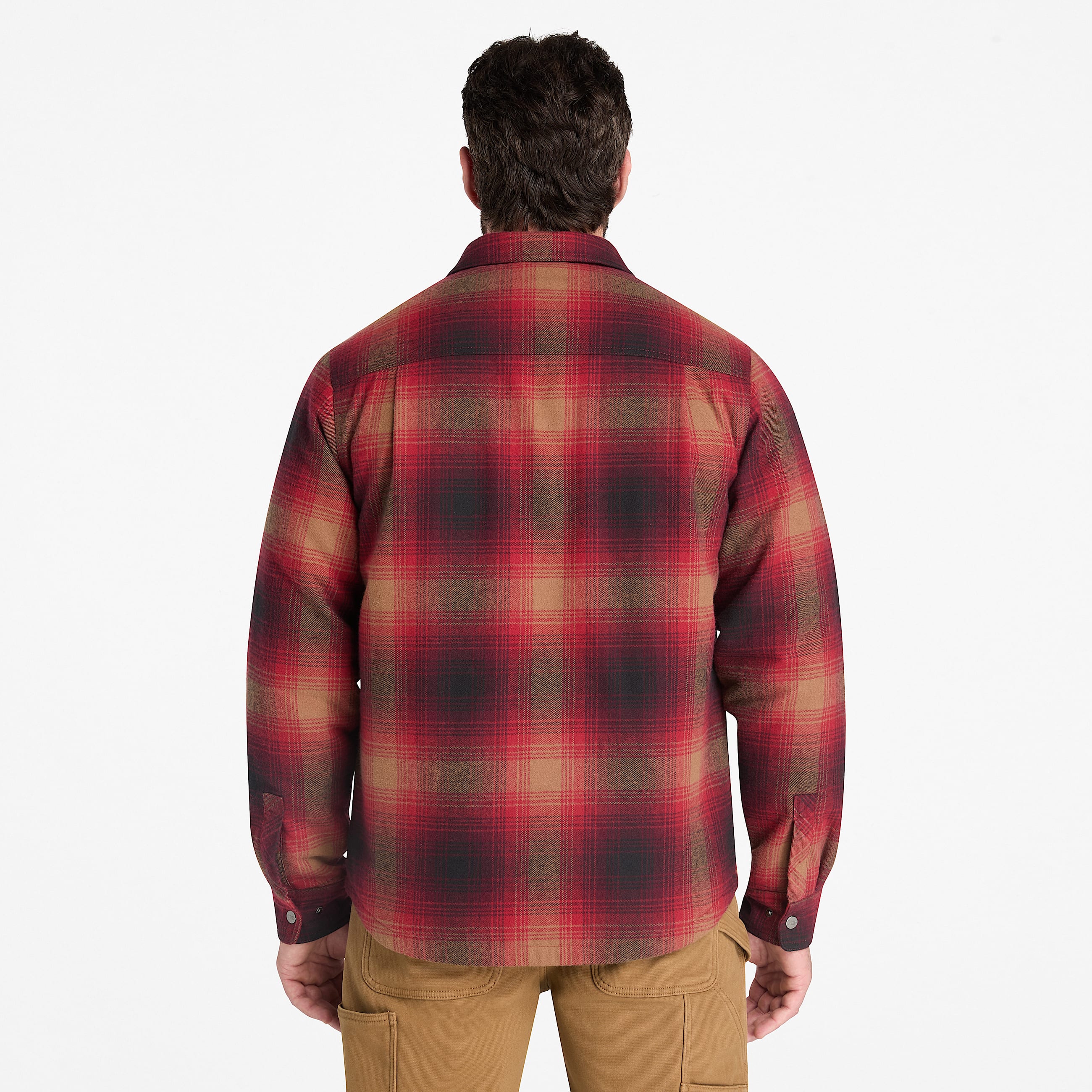 Mens Timberland PRO FleeceLined Yukon Flannel Shirt Jacket TBL Burgundy ALT8