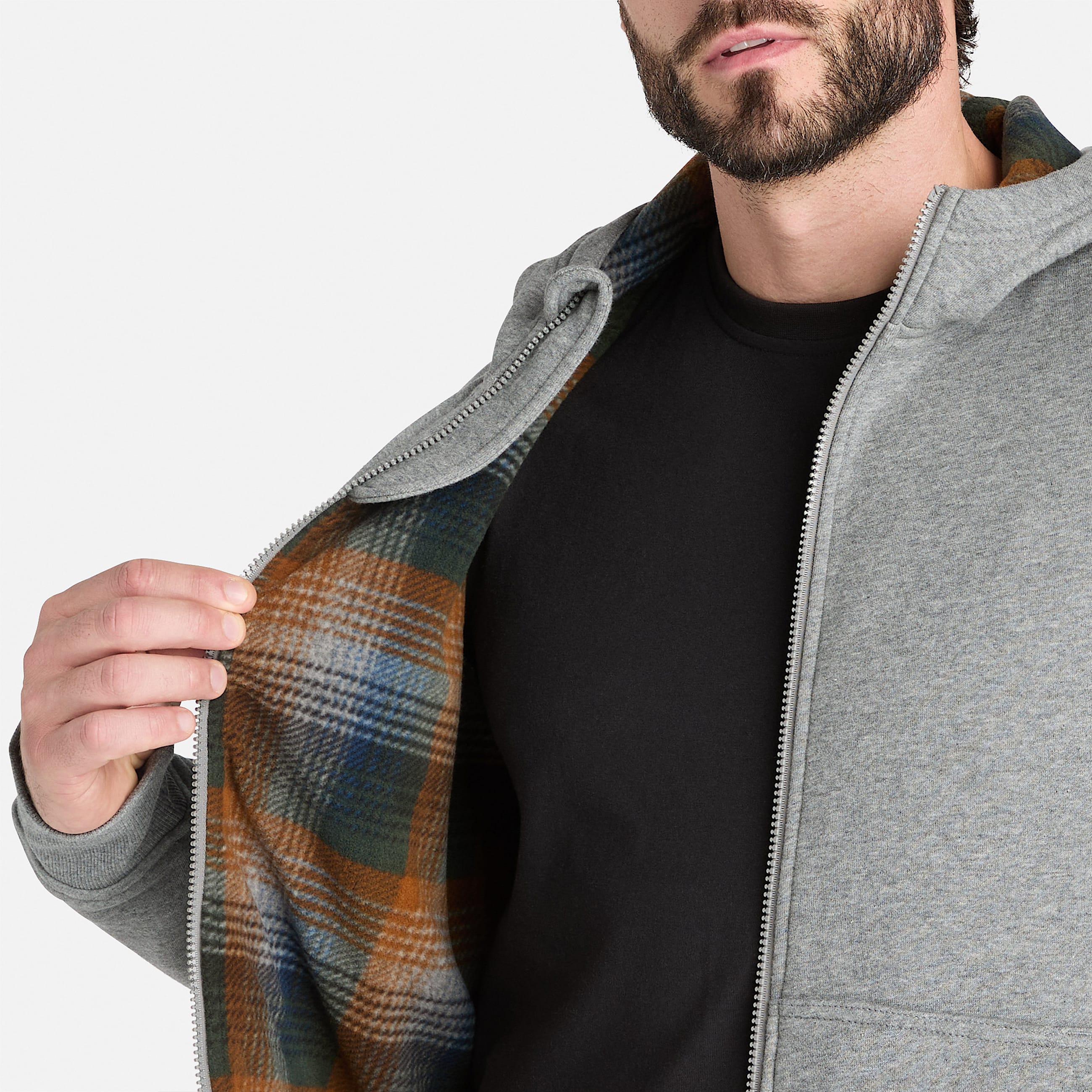 Mens Timberland PRO FleeceLined Hoodie TBL Dark Charcoal Heather ALT3
