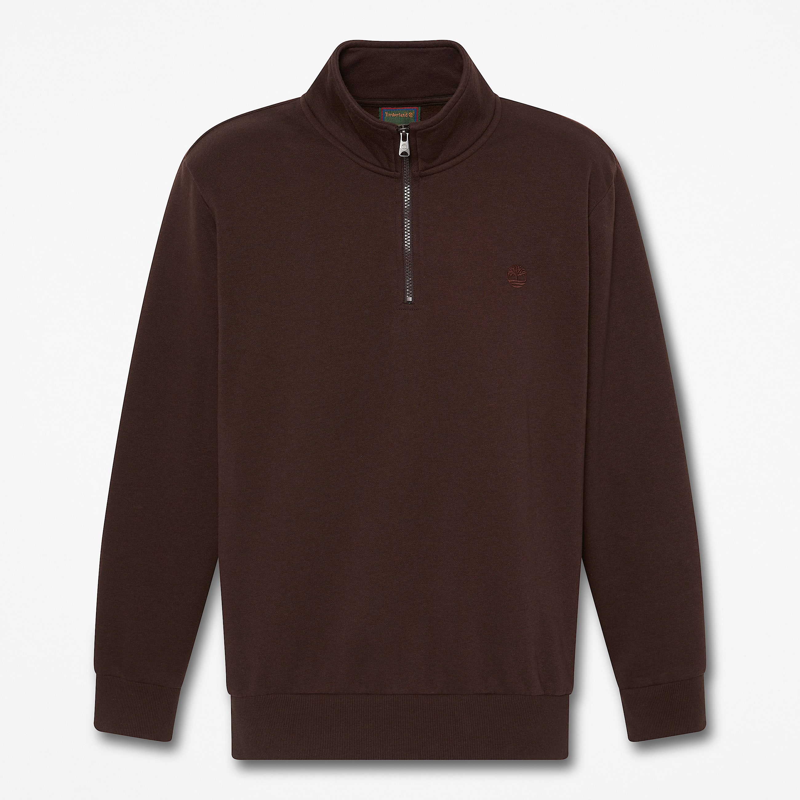 Mens Oyster River QuarterZip Sweatshirt TBL Dark Brown HERO