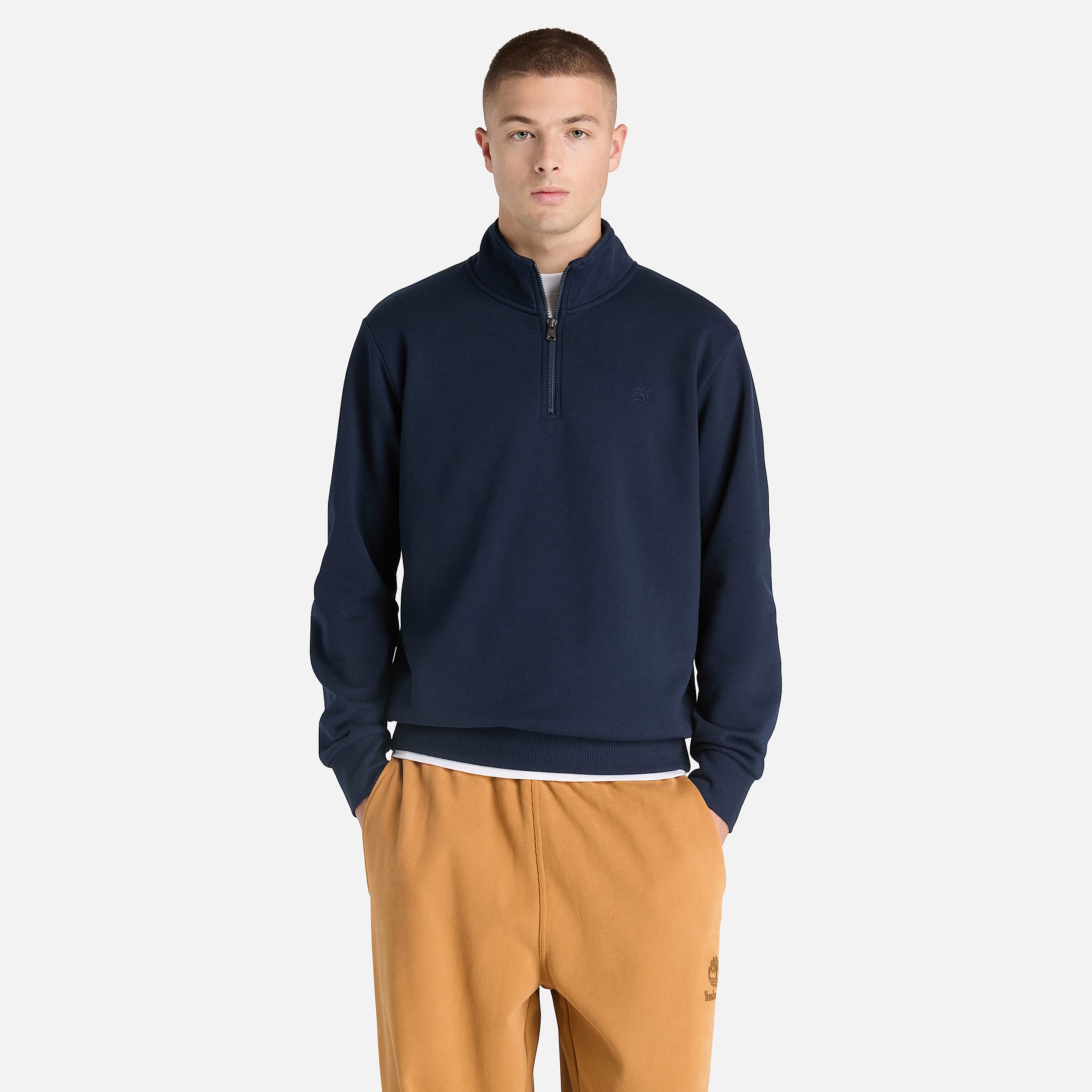 Sudadera con cierre de un cuarto Oyster River para Hombre TBL Zafiro oscuro ALT1