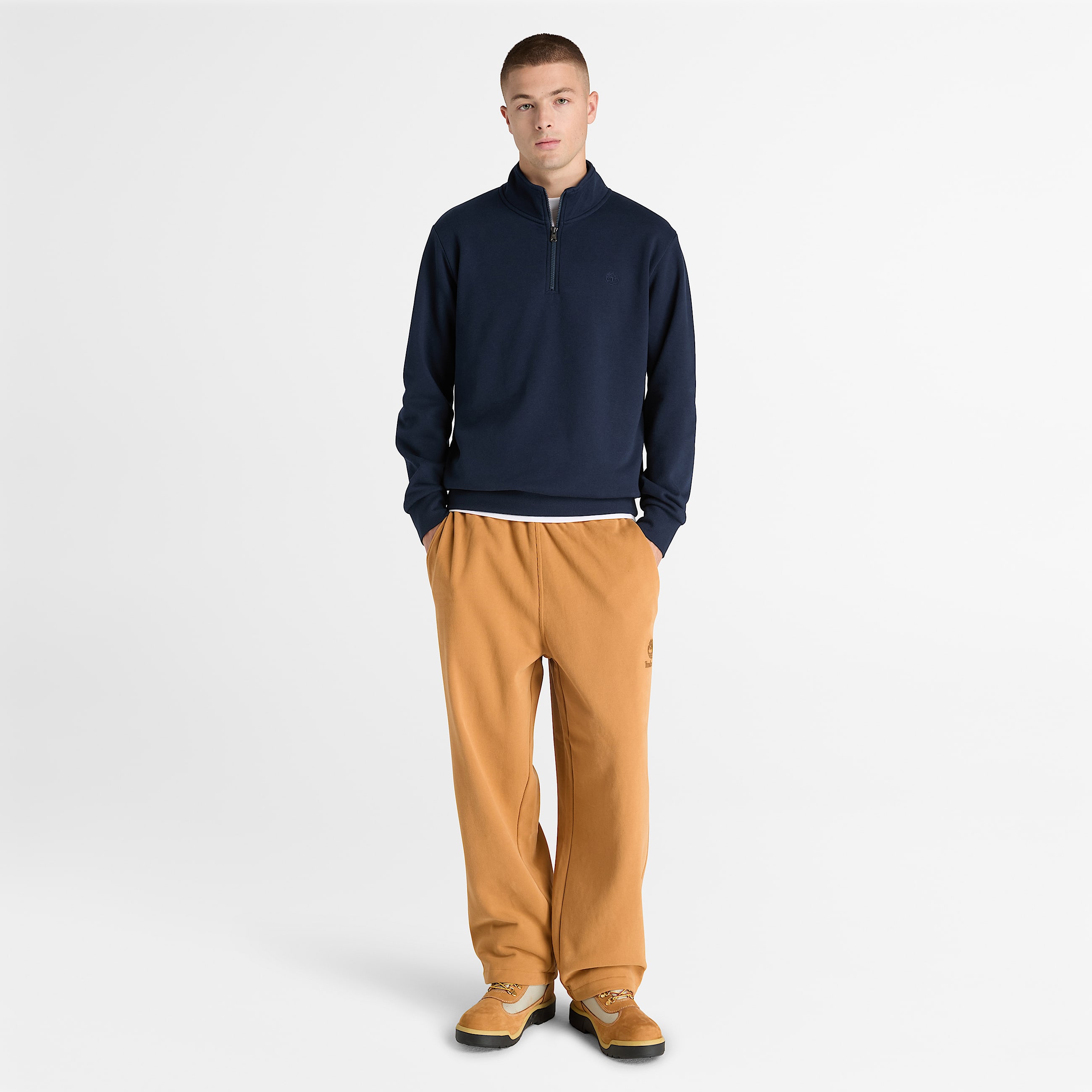 Sudadera con cierre de un cuarto Oyster River para Hombre TBL Zafiro oscuro ALT2