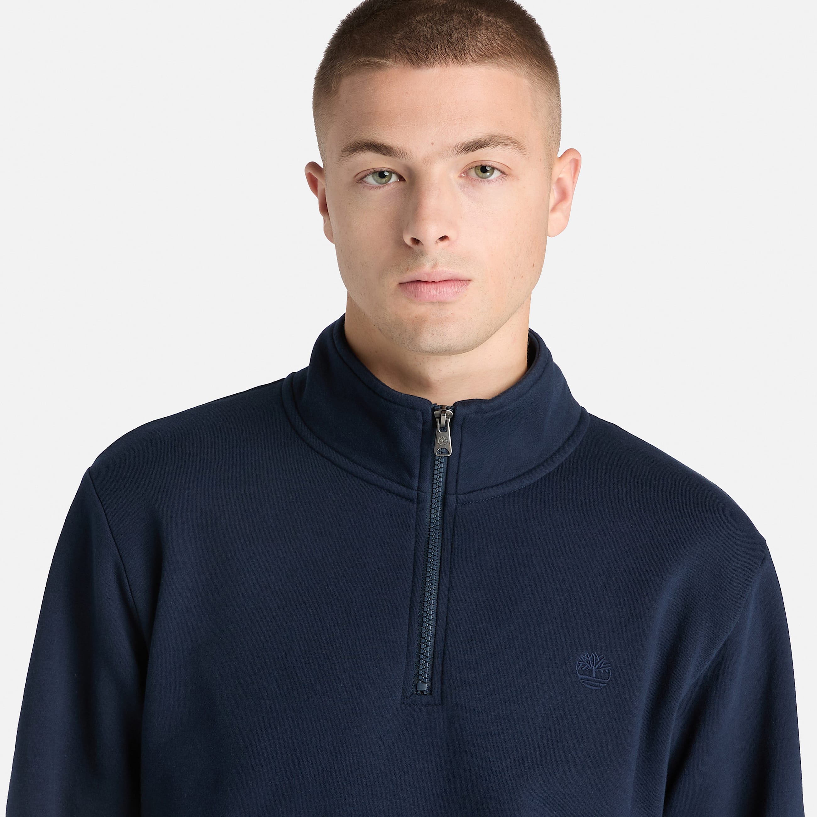 Sudadera con cierre de un cuarto Oyster River para Hombre TBL Zafiro oscuro ALT3