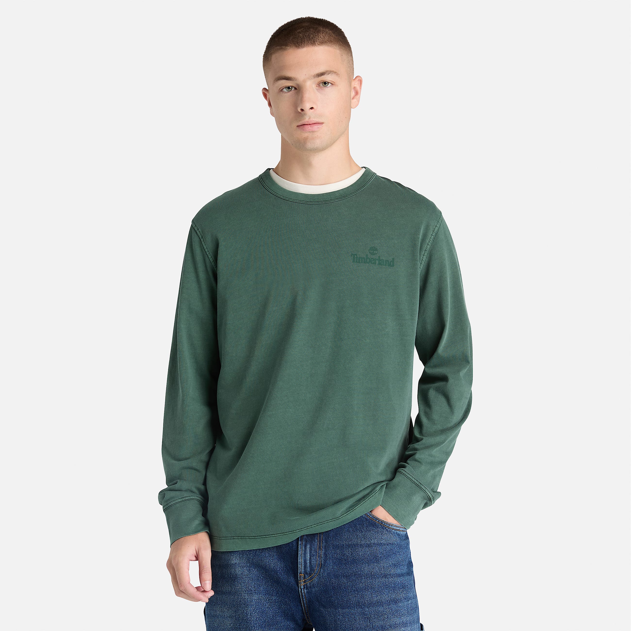 Haut  manches longues teint en pice South Cabot pour hommes TBL Dlav sarcelle fonce ALT1
