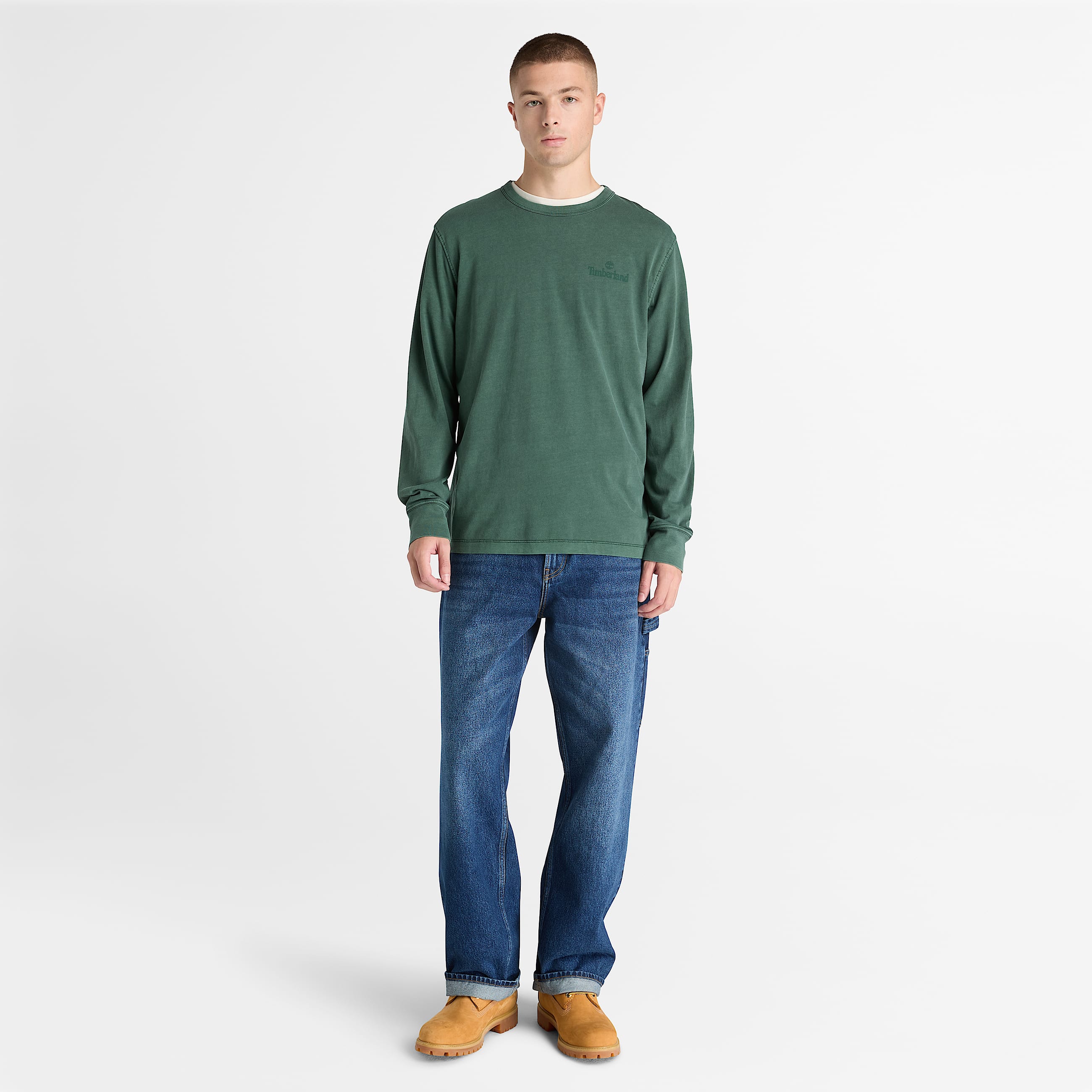 Haut  manches longues teint en pice South Cabot pour hommes TBL Dlav sarcelle fonce ALT2