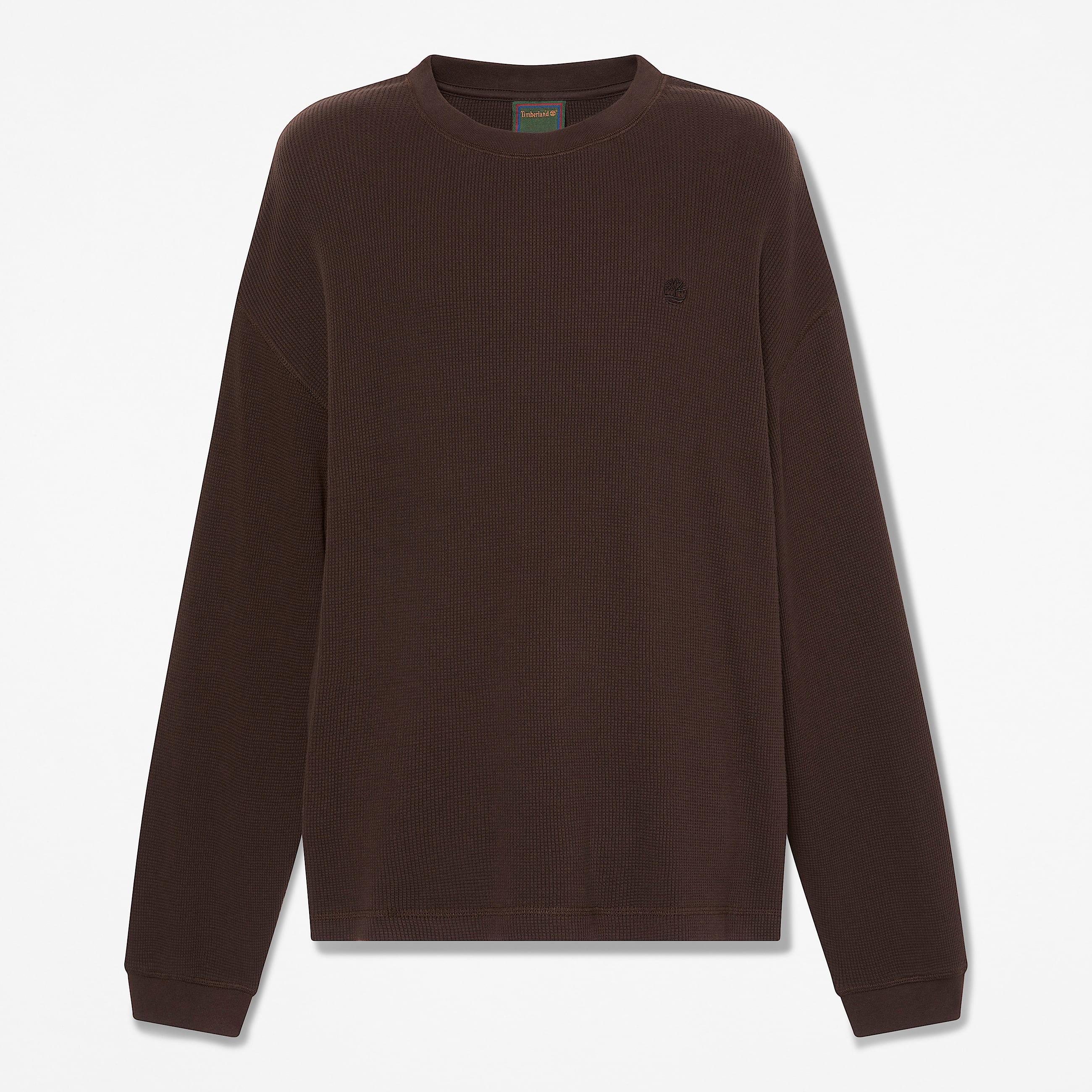 Mens Heavyweight LongSleeve Waffle TShirt TBL Dark Brown HERO