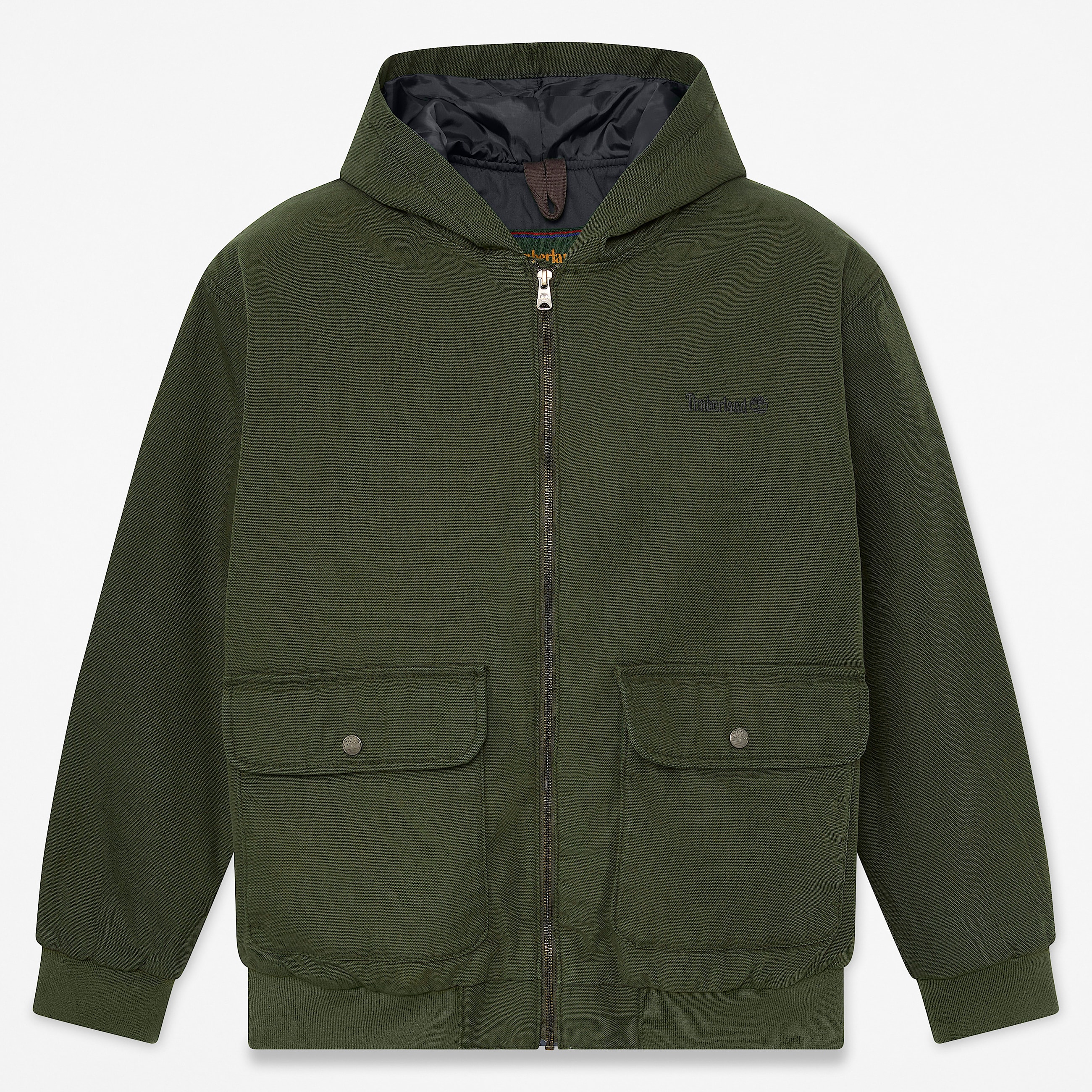Mens Insulated Canvas Bomber TBL Dark Green HERO