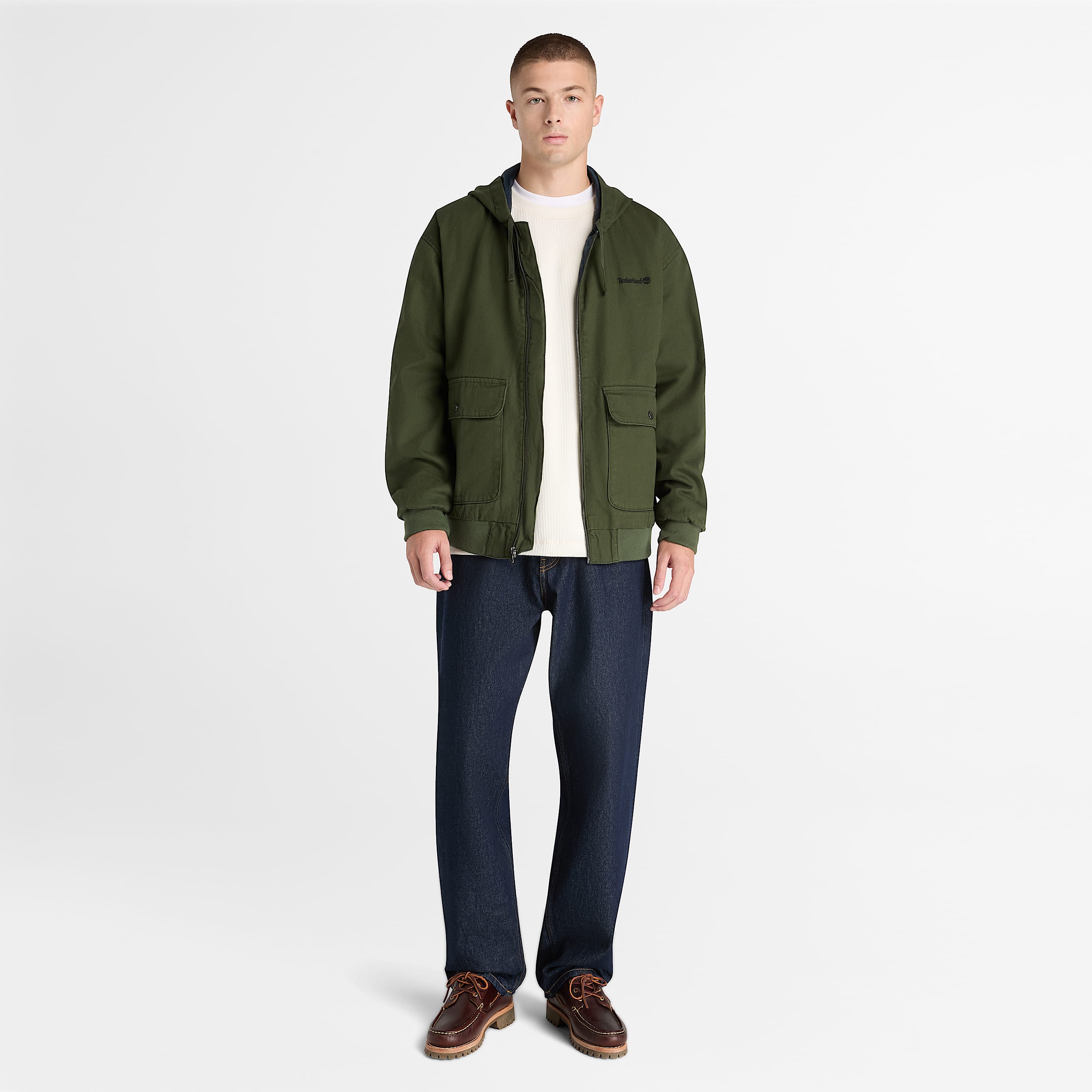 Mens Insulated Canvas Bomber TBL Dark Green ALT2
