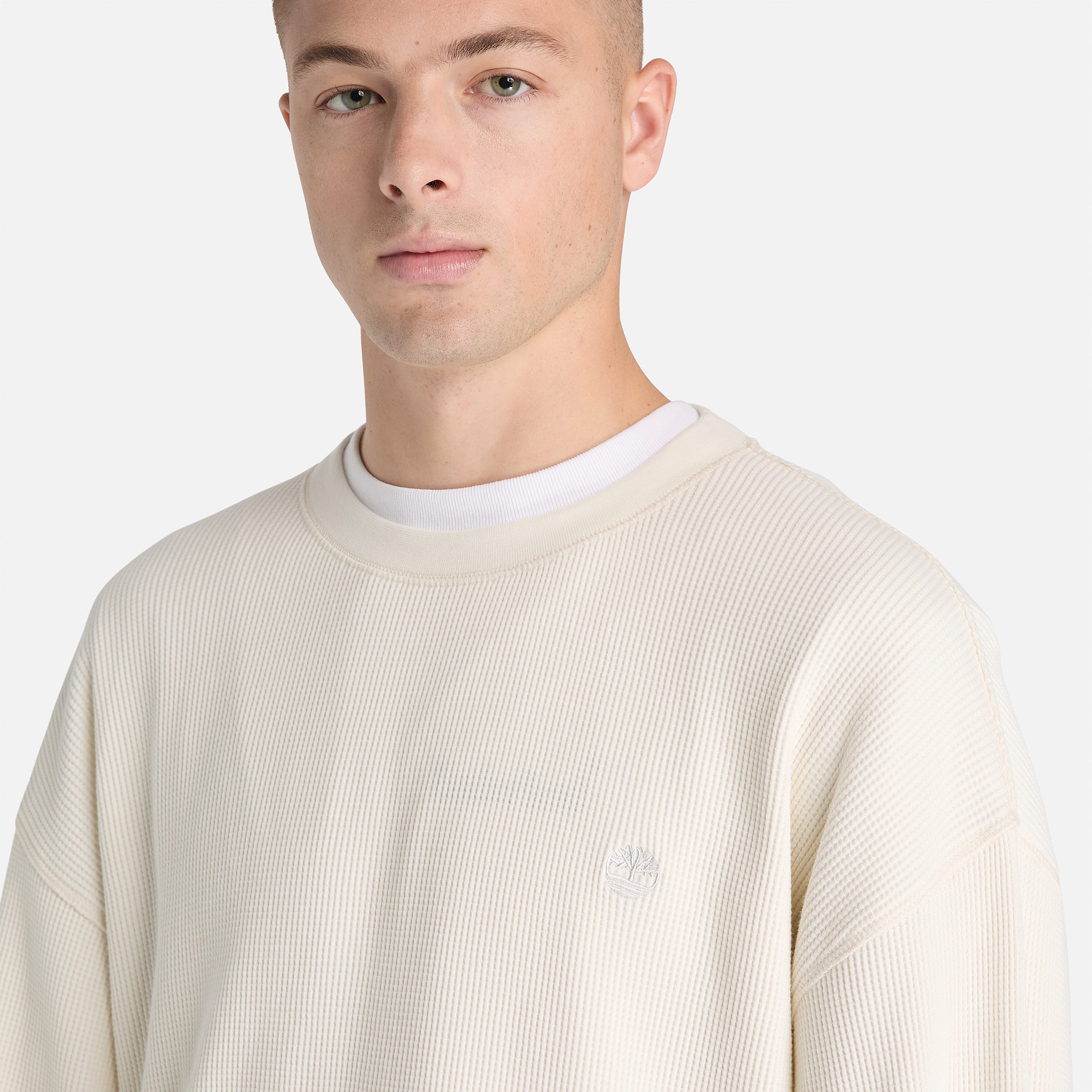 Mens Heavyweight LongSleeve Waffle TShirt TBL Vintage White ALT3