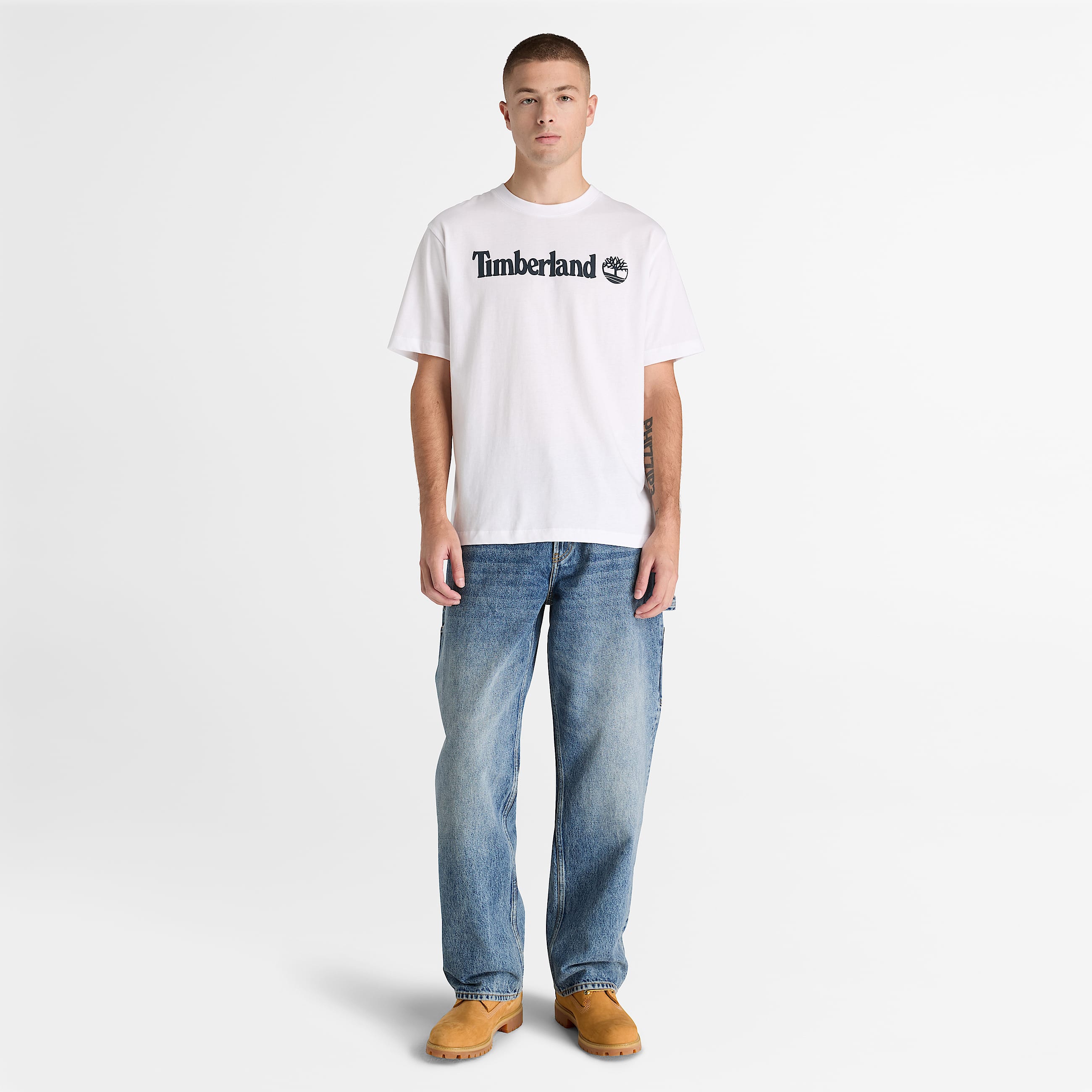 Mens Northwood Linear Logo ShortSleeve TShirt TBL White ALT2