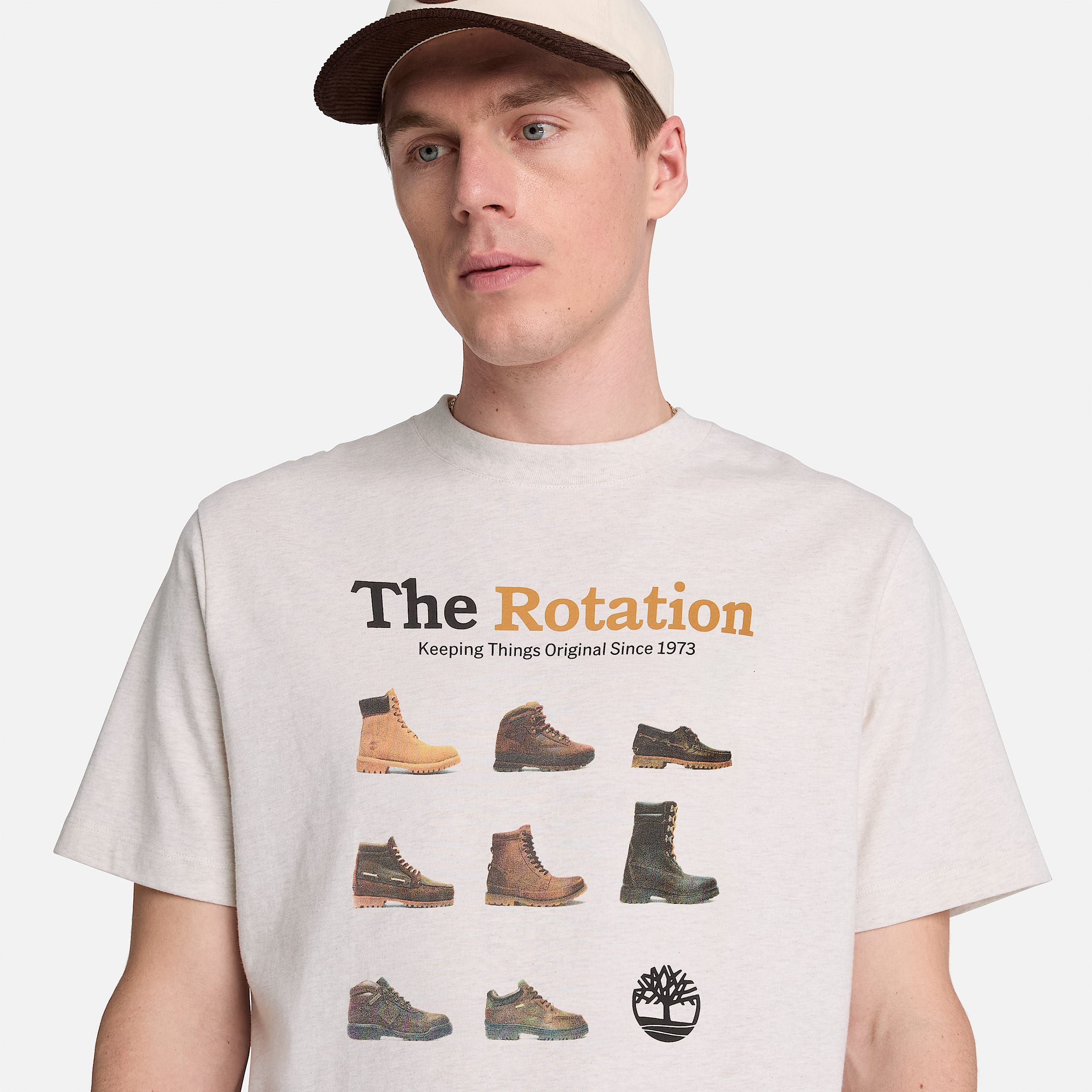 Mens Iconic Footwear ShortSleeve TShirt TBL Light Oatmeal Heather ALT3