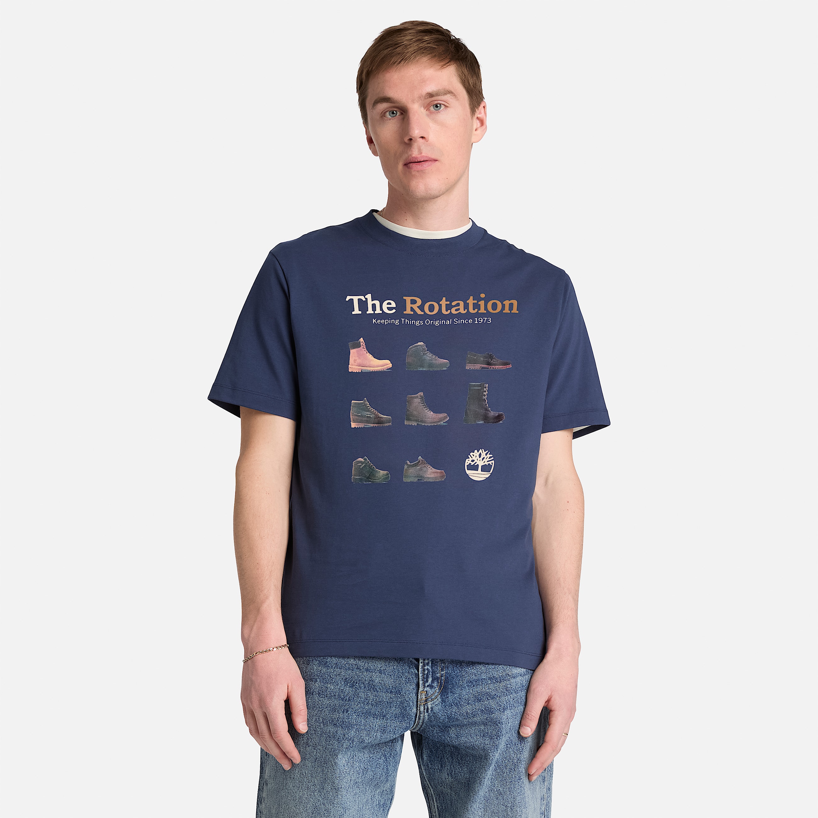 Mens Iconic Footwear ShortSleeve TShirt TBL Mood Indigo ALT1