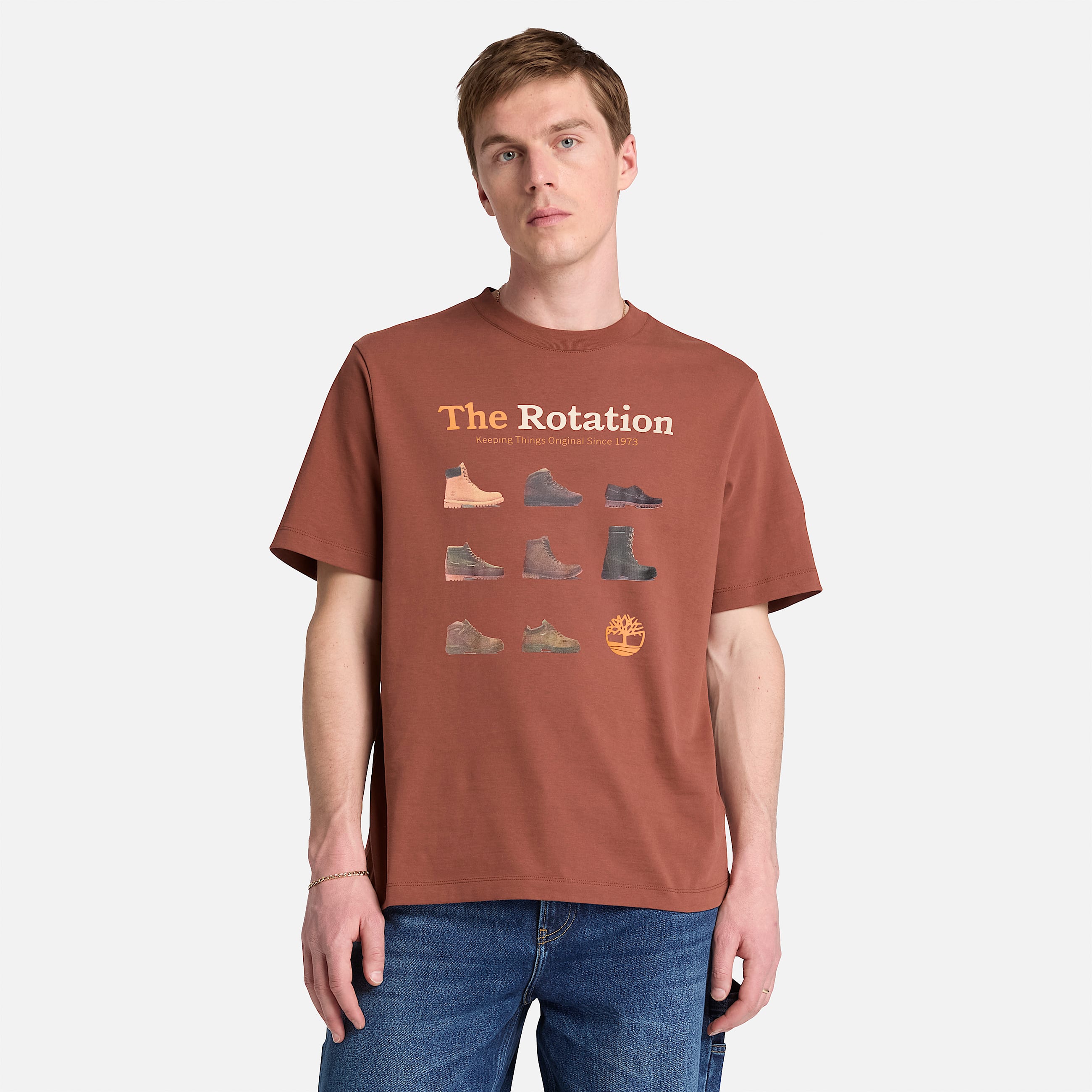 Mens Iconic Footwear ShortSleeve TShirt TBL Brown ALT1