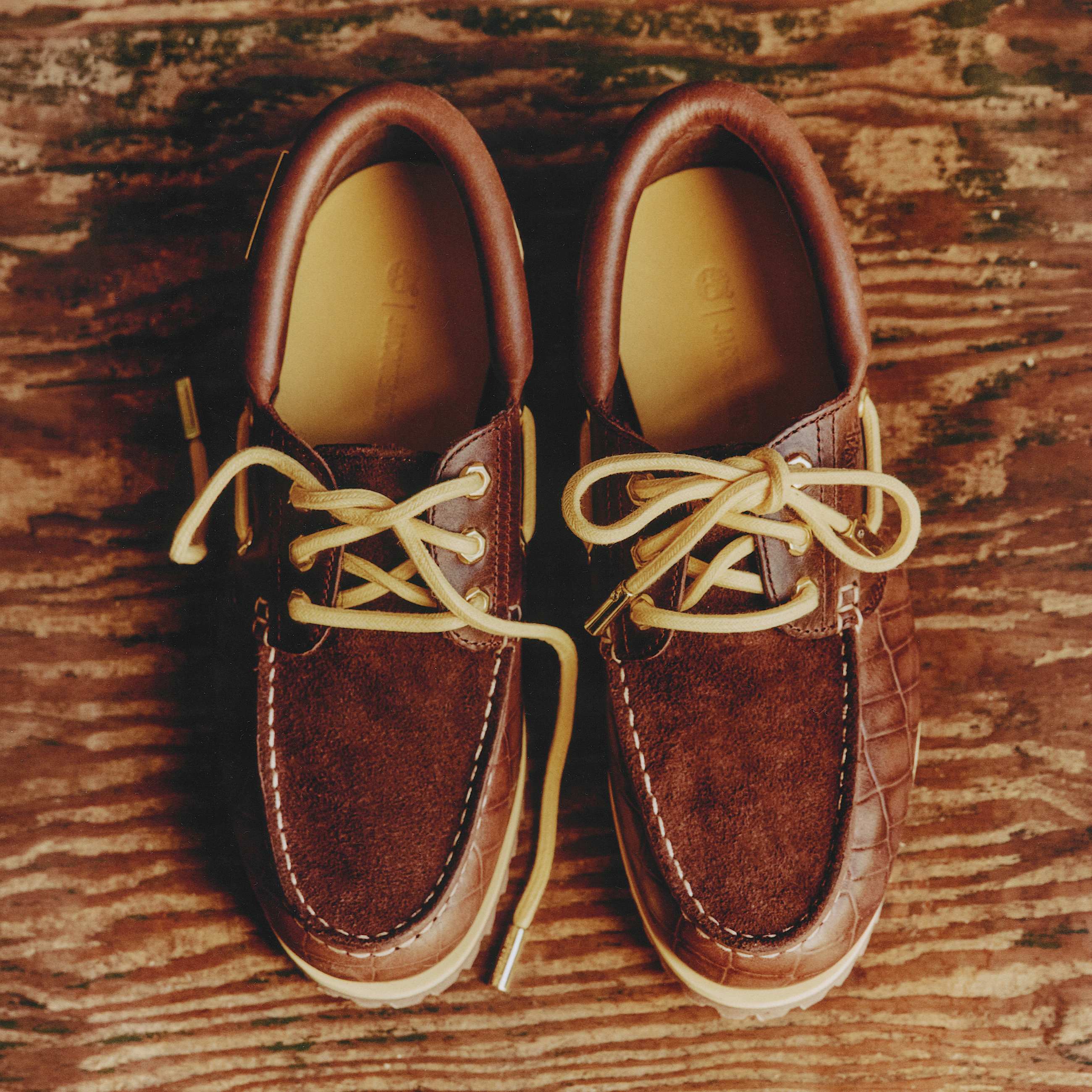Timberland x Jacquemus Authentic Boat Shoe TBL Dark Brown Croc Embossed ALTB