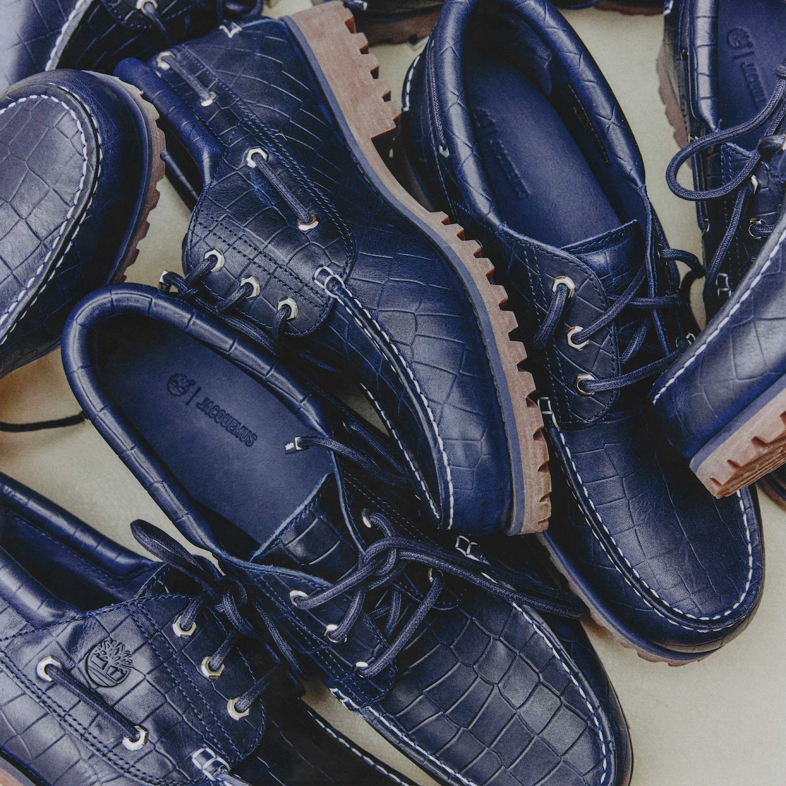 Timberland x Jacquemus Authentic Boat Shoe TBL Navy Croc Embossed ALTA