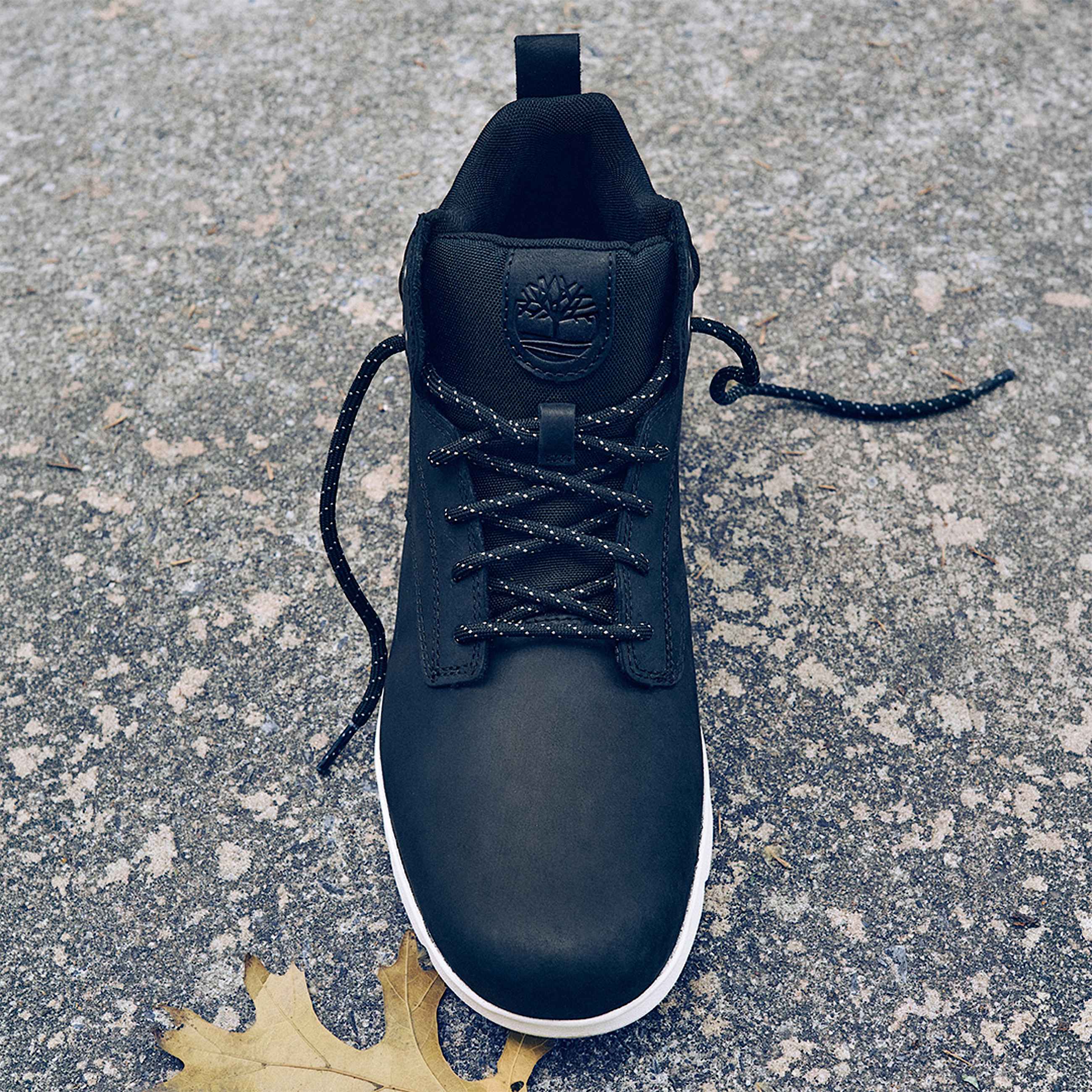 Mens Parker Street Mid LaceUp Sneaker TBL Black FullGrain ALTB