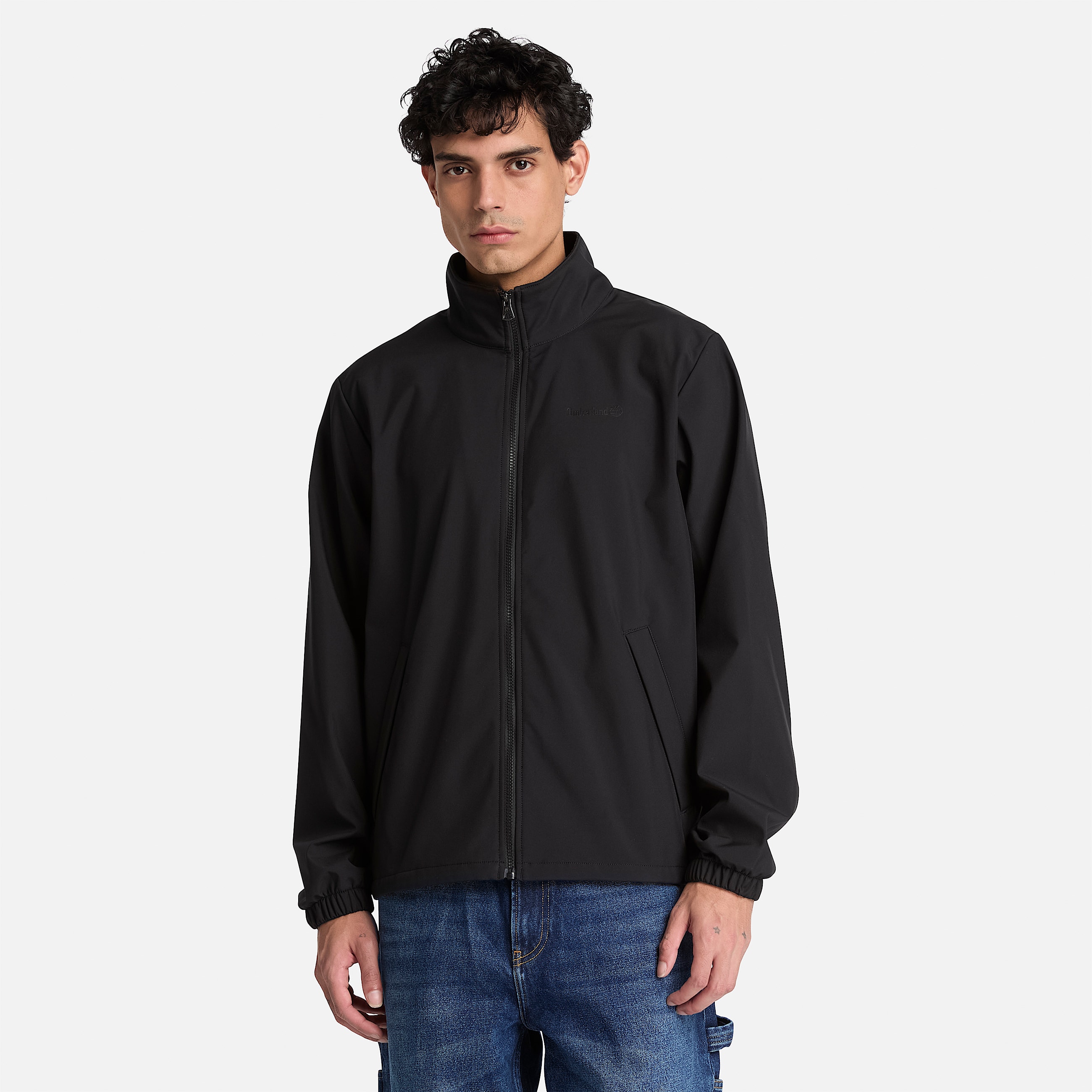 Mens Windproof FullZip Softshell Jacket TBL Black ALT1