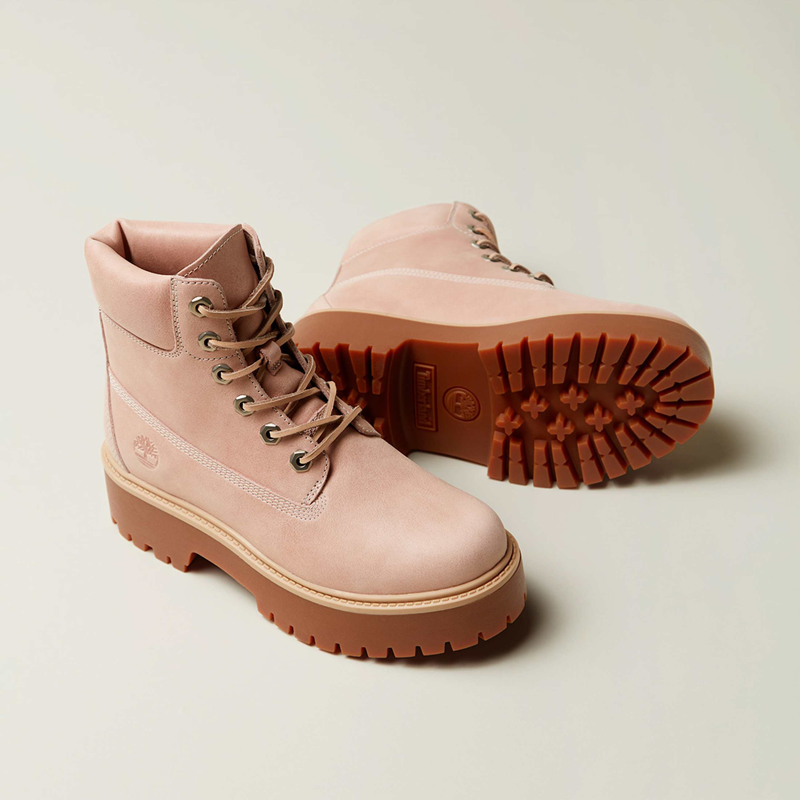 Botas con plataforma Stone Street de 6 pulgadas para Mujer TBL Rosa claro grano completo ALTA