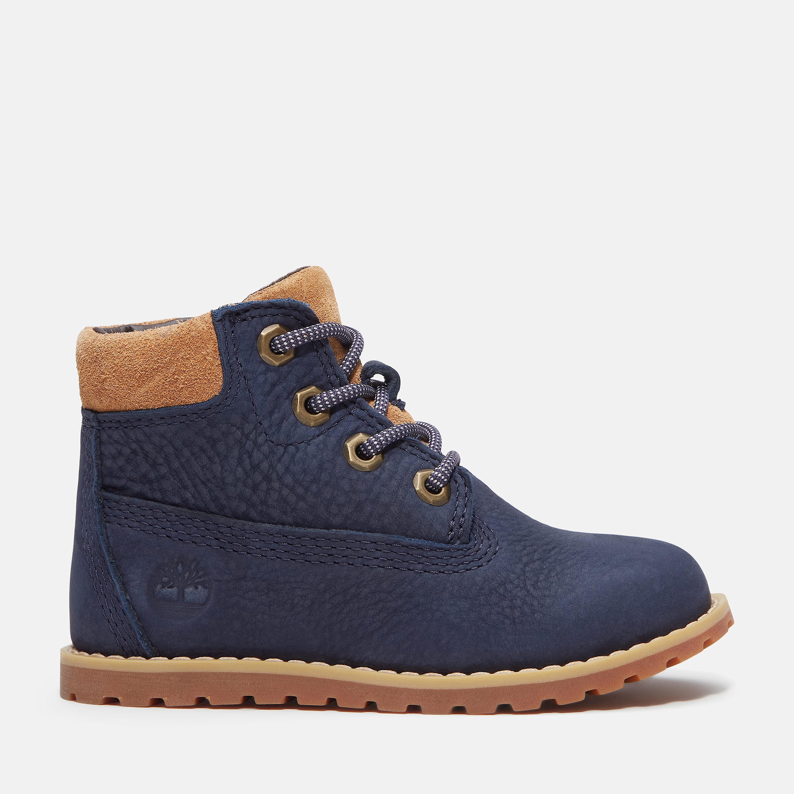 Toddler Pokey Pine SideZip Boot TBL Dark Blue NubuckMedium Brown HERO
