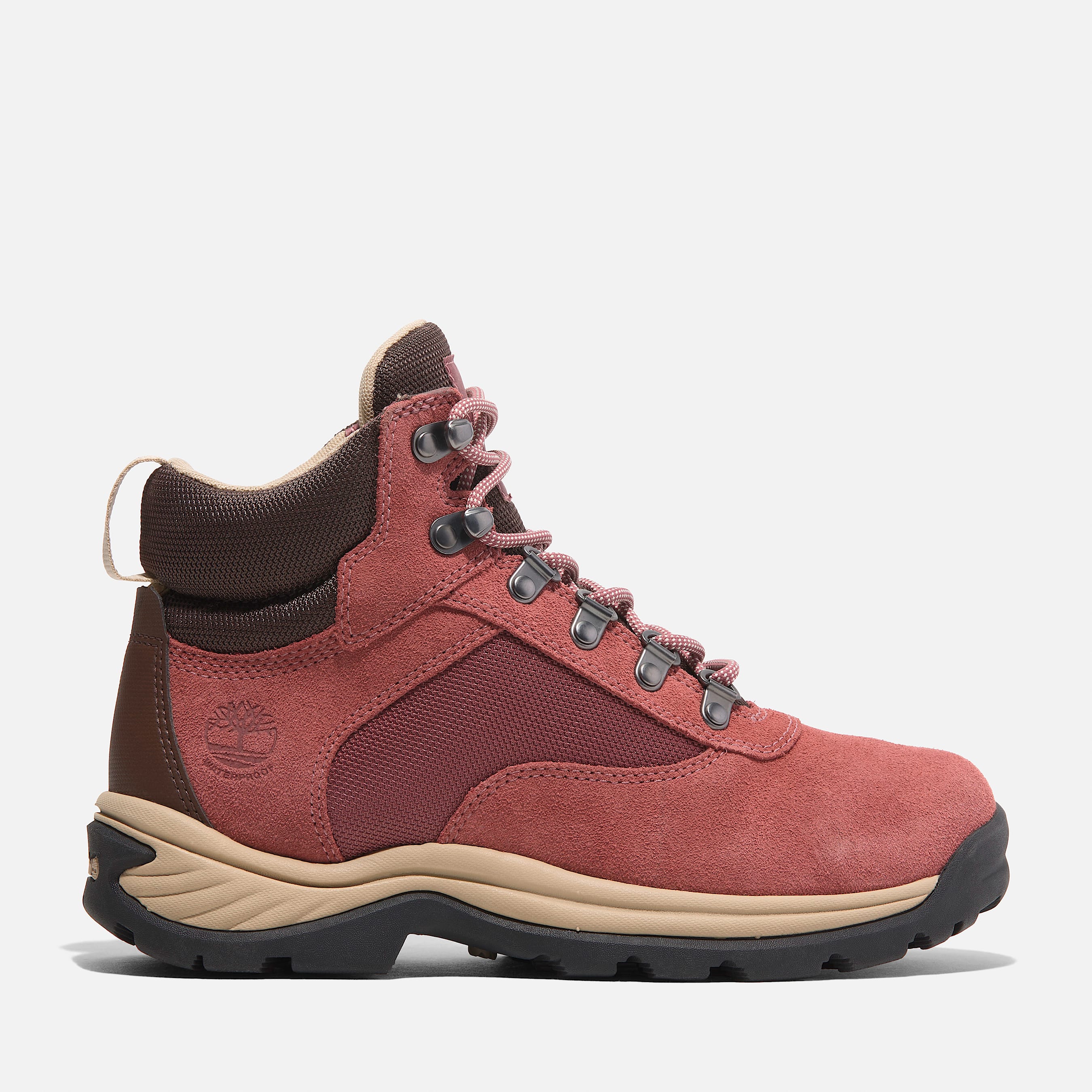 Timberland Women s White Ledge Mid Lace Up Waterproof Hiking Boot in Md red suede