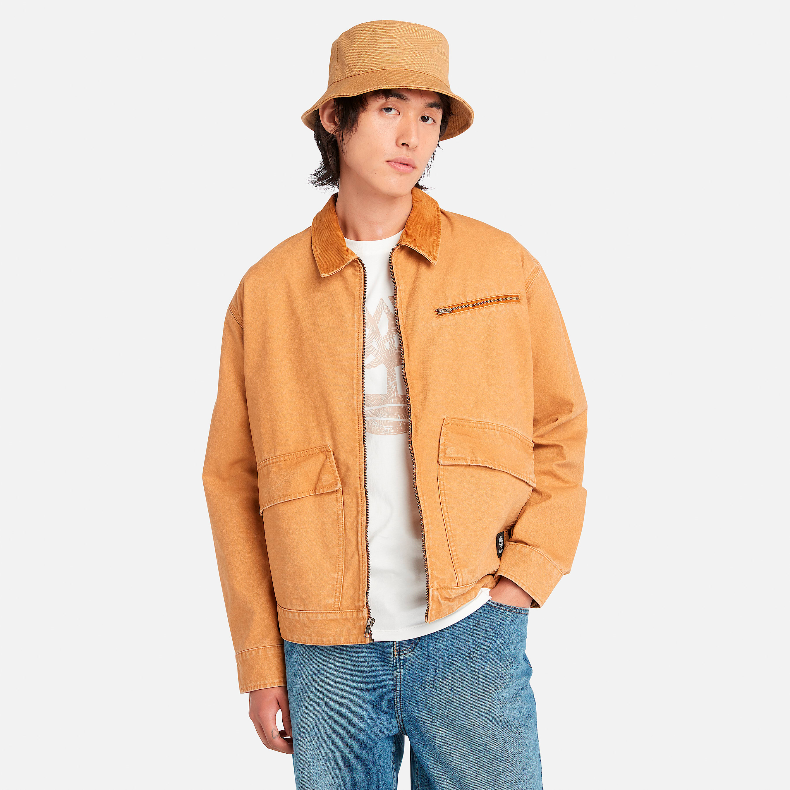 Timberland Men s Strafford Washed Canvas Jacket in Wheat boot