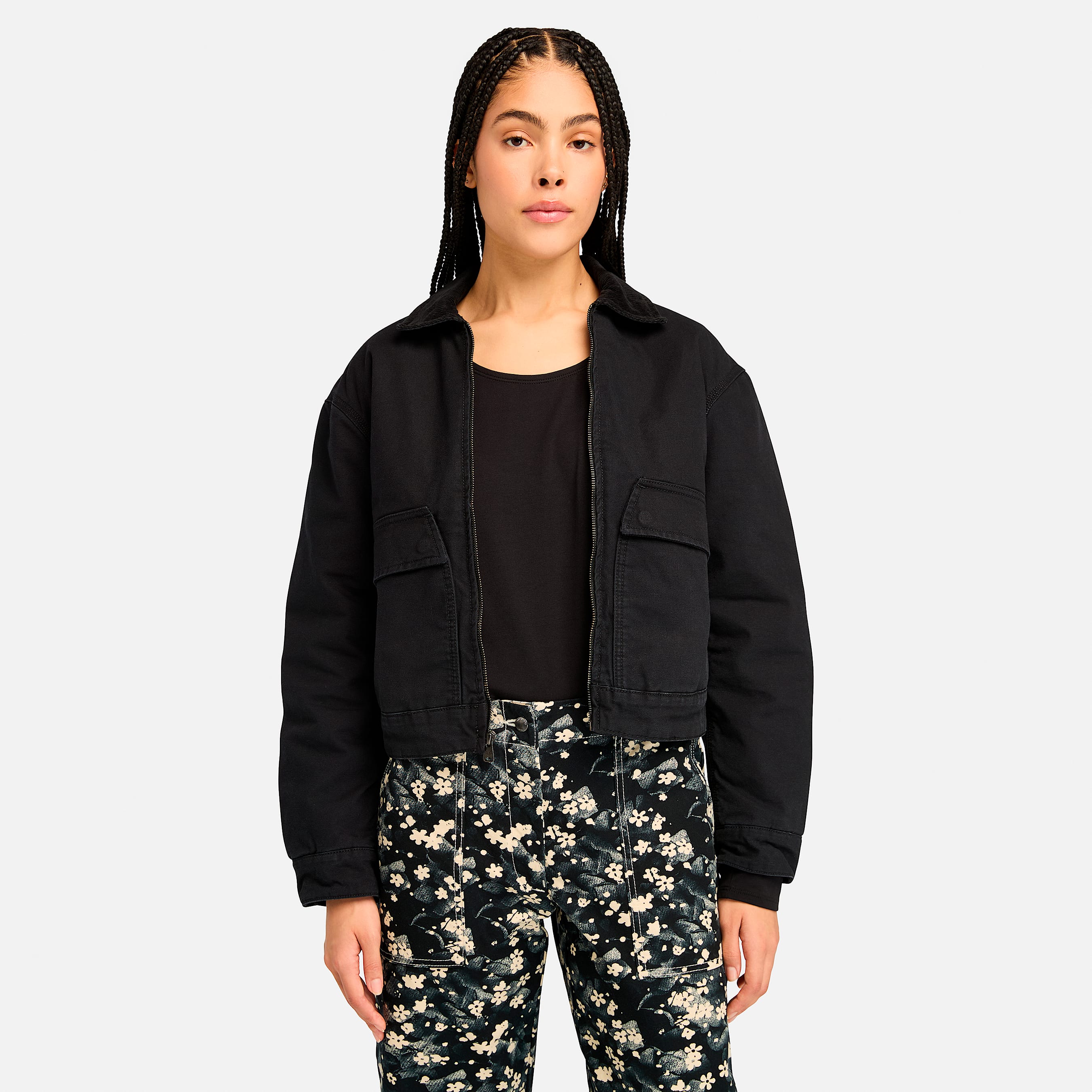 Black canvas jacket women's on sale