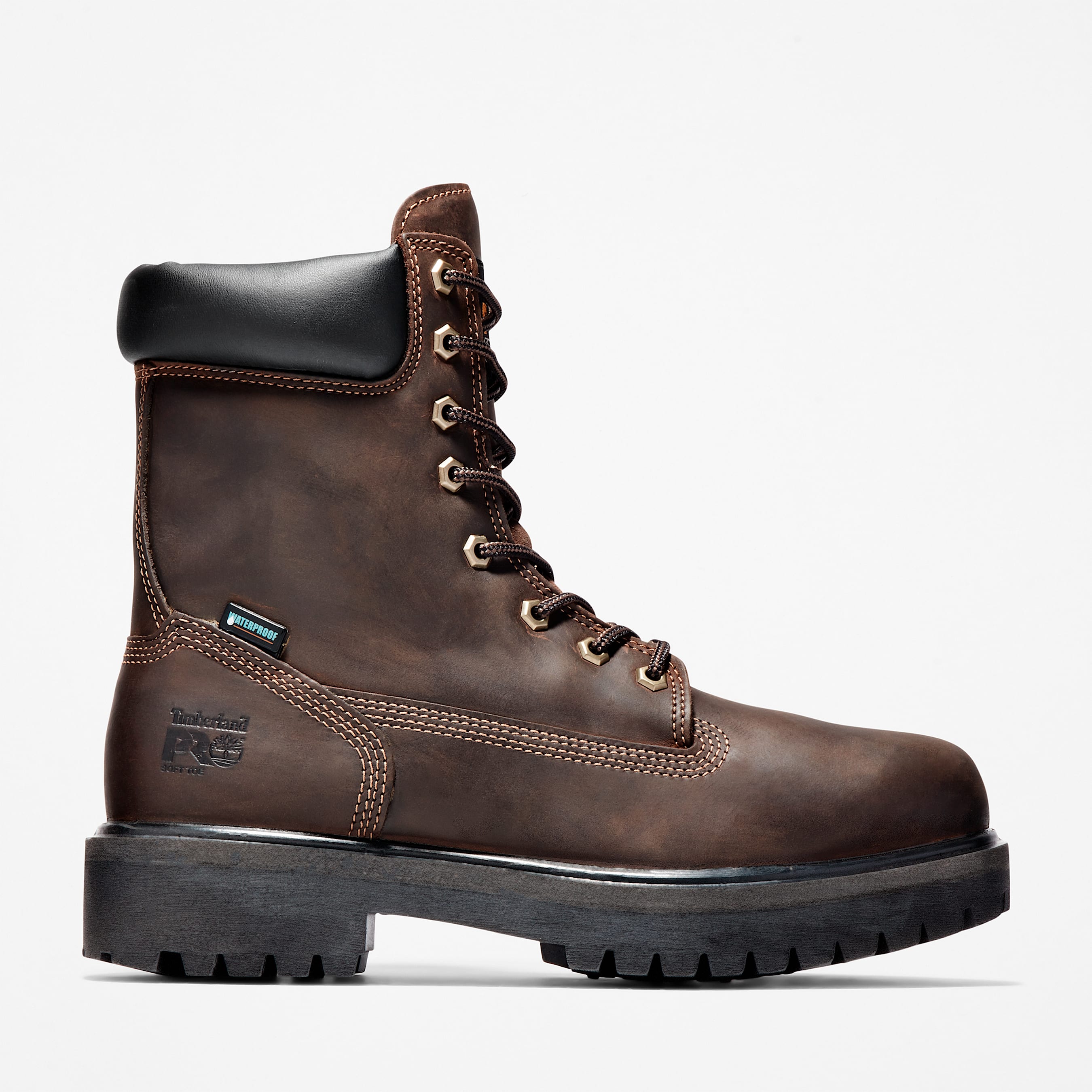 Men s Timberland Pro Titan EV 8 Waterproof Composite Toe Boots 8.5 Medium Brown A5U4Y