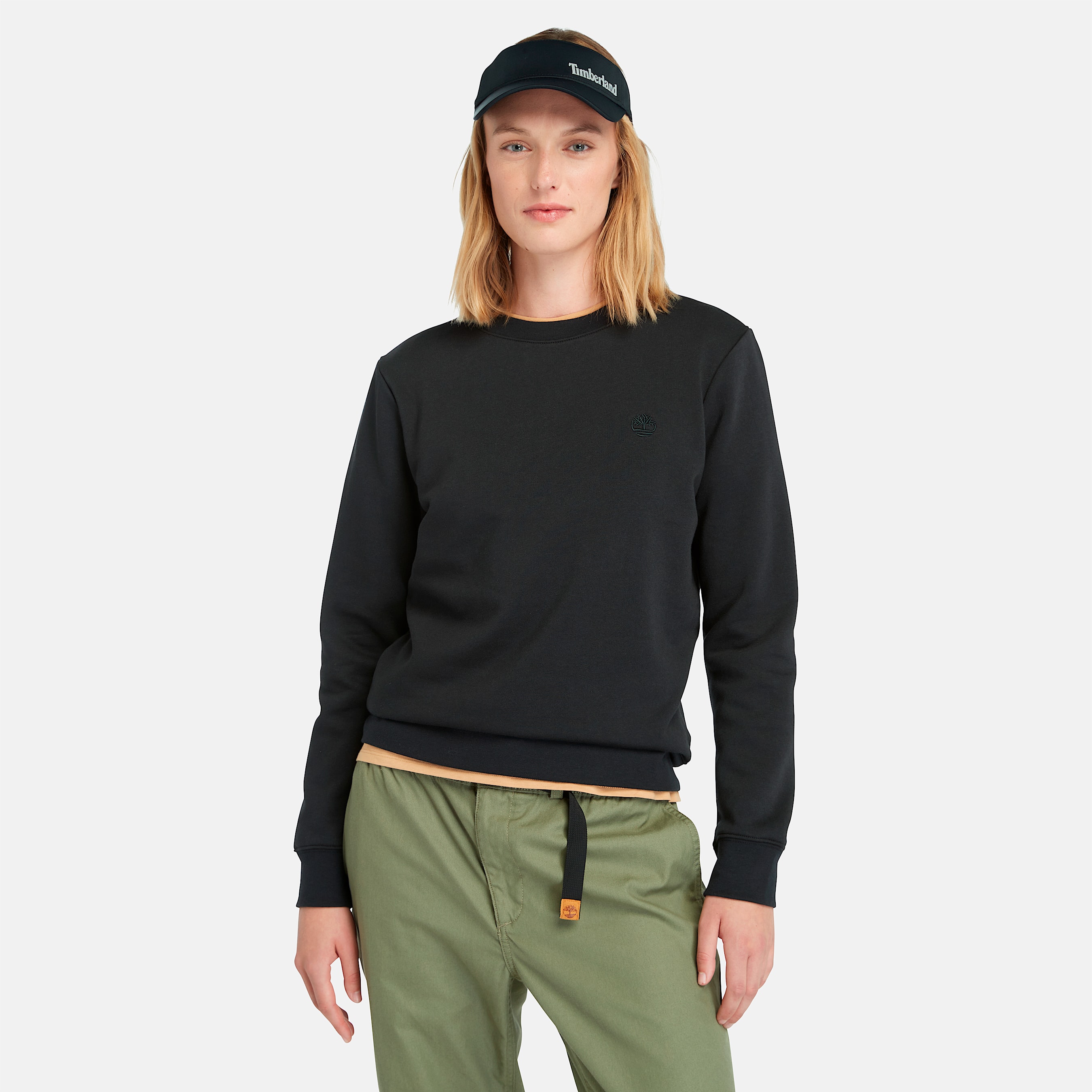 Timberland Women s Brushed Back Crew Sweatshirt in Black