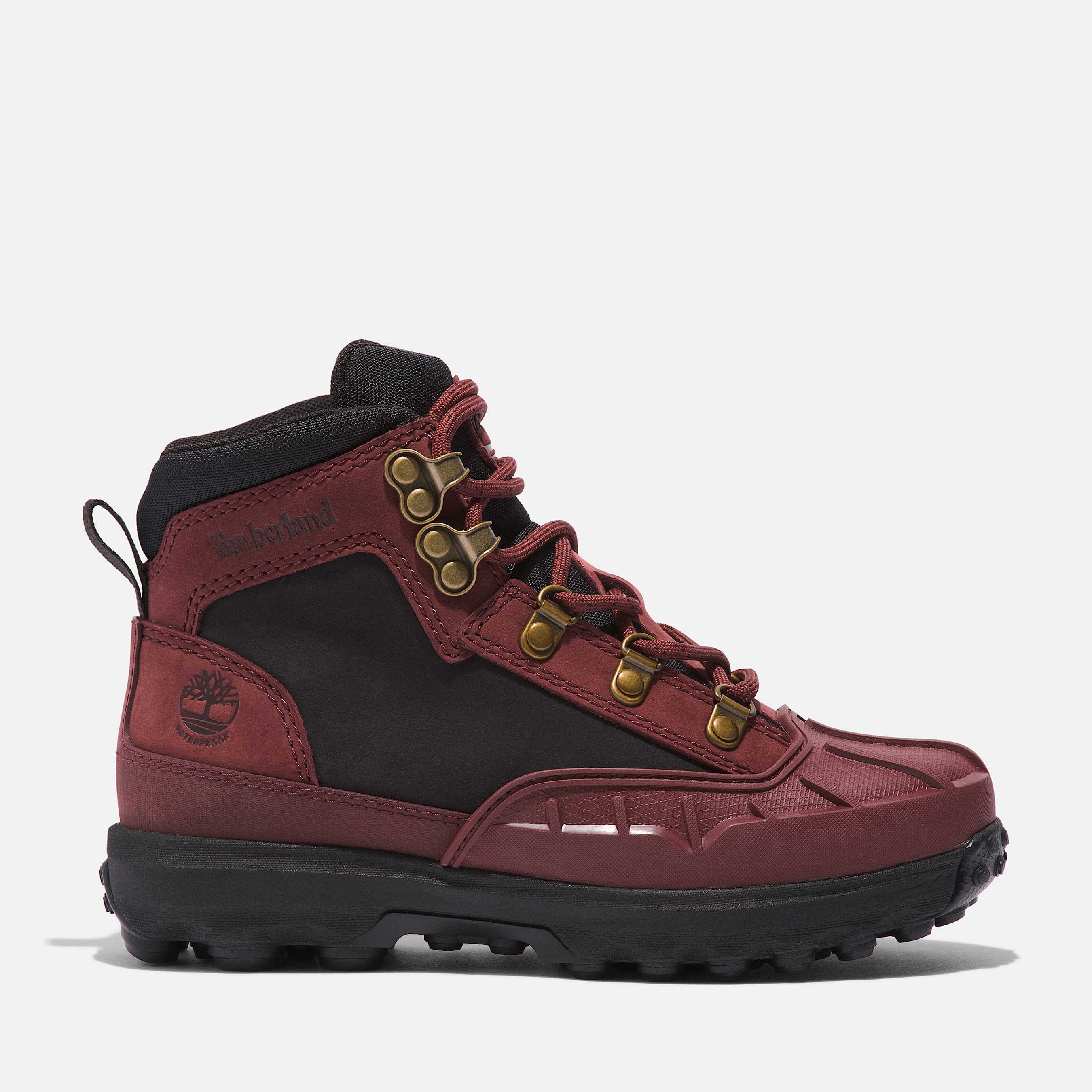 Timberland Junior Converge Waterproof Hiking Boot in Dark port