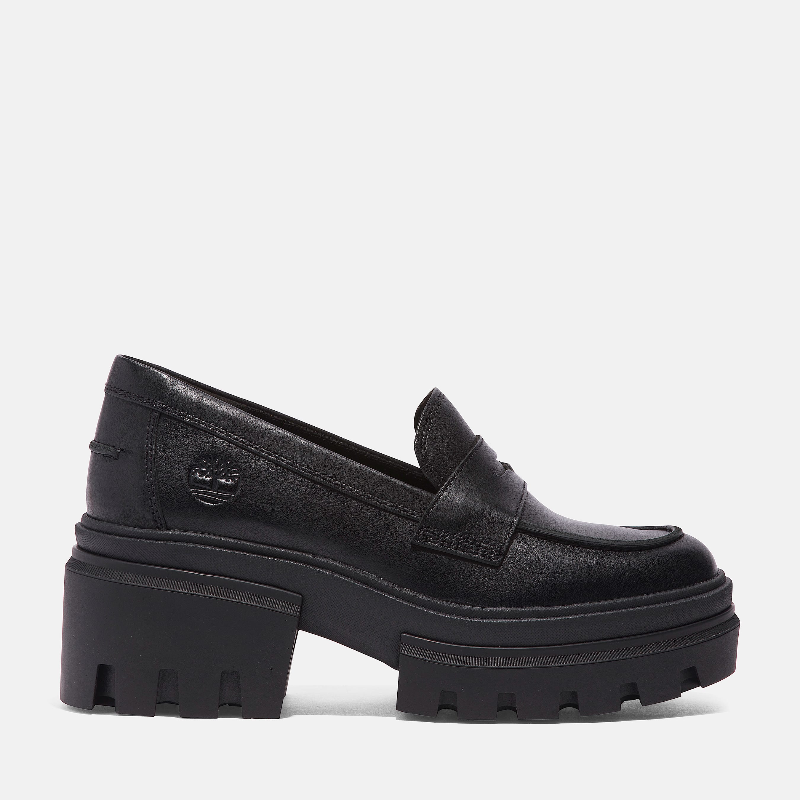 Black leather platform loafers shop