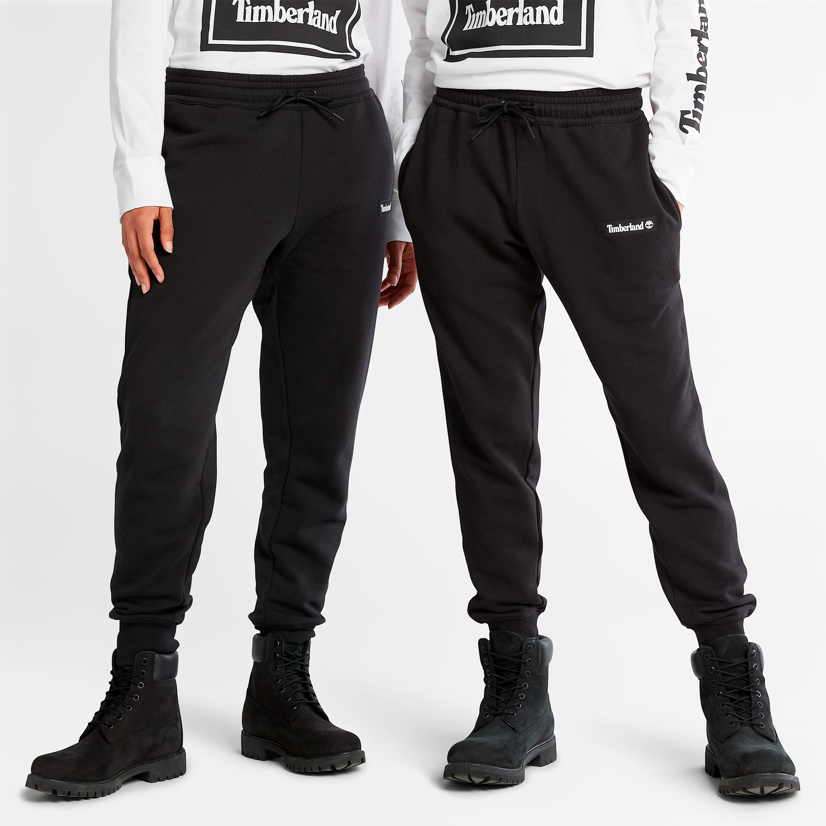 Woven Badge Sweatpant Black Cotton Timberland US