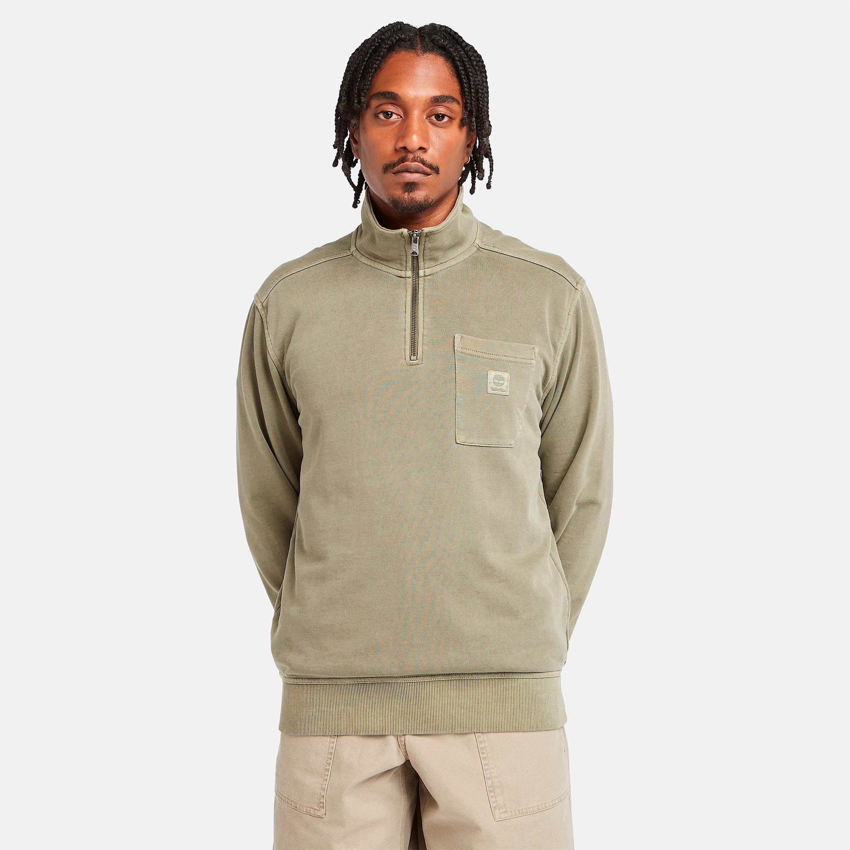 Men s Garment Dye Quarter Zip Sweatshirt